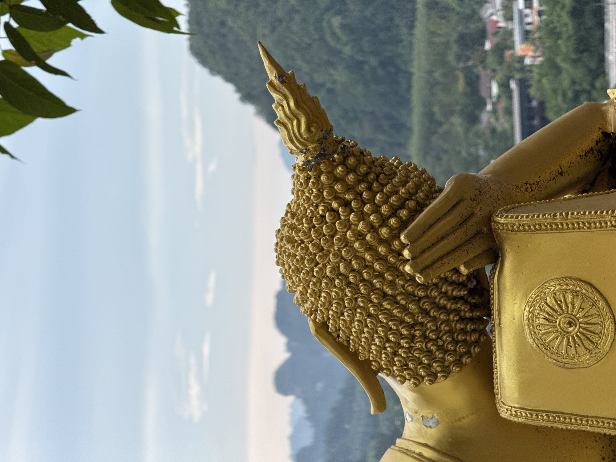 Exploring Tiger Cave Temple's statues and karst views near Krabi