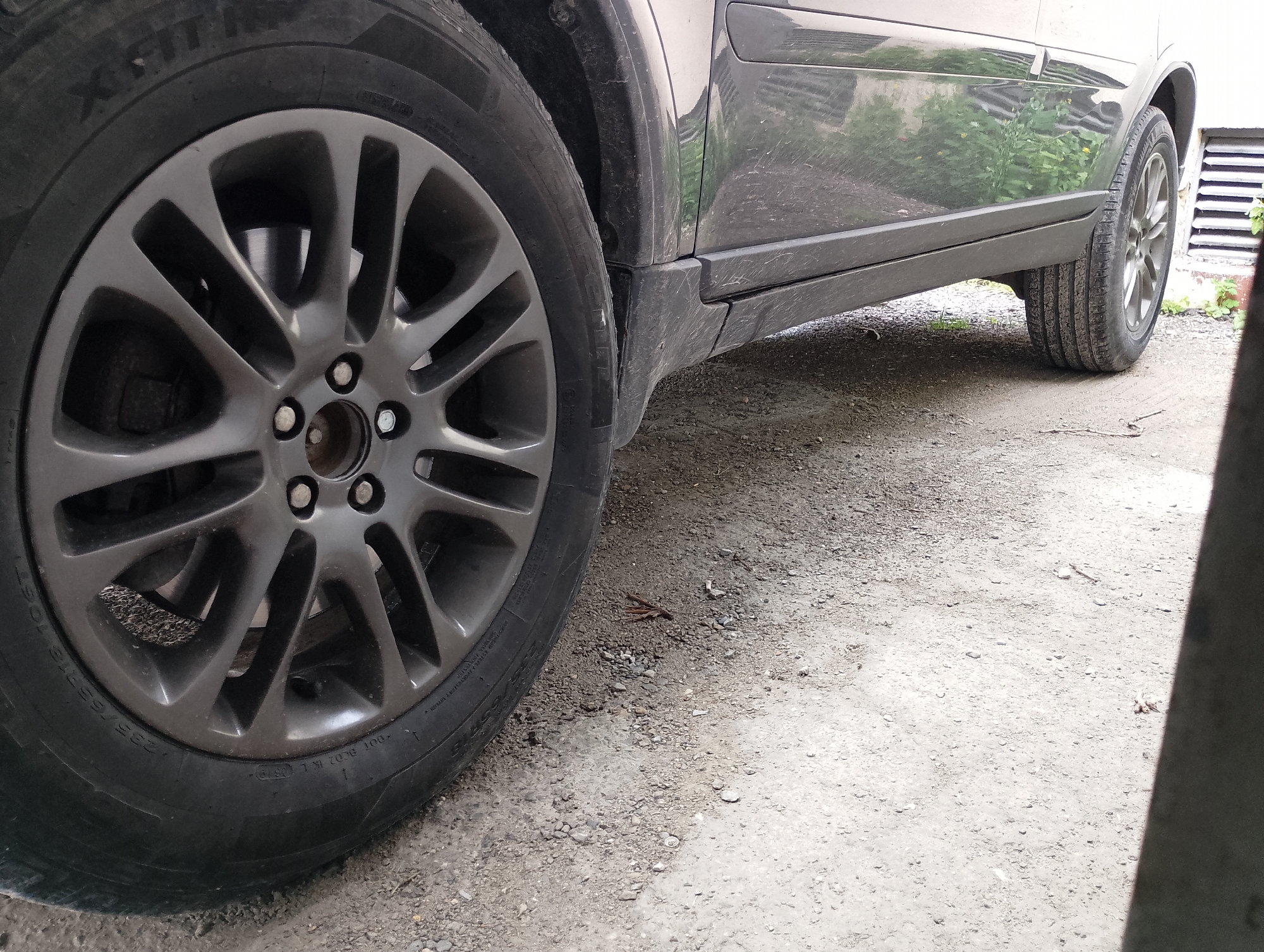 Worn Volvo SUV documented parked in Shumen, Bulgaria