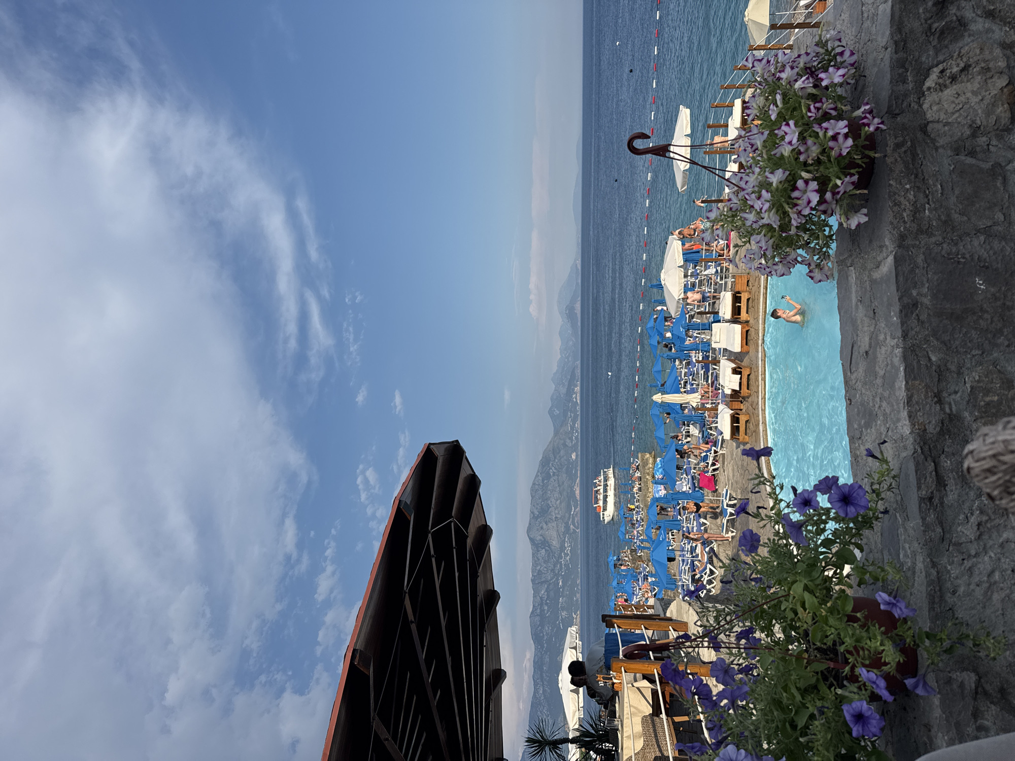Lazy afternoon on a pebble beach in Montenegro