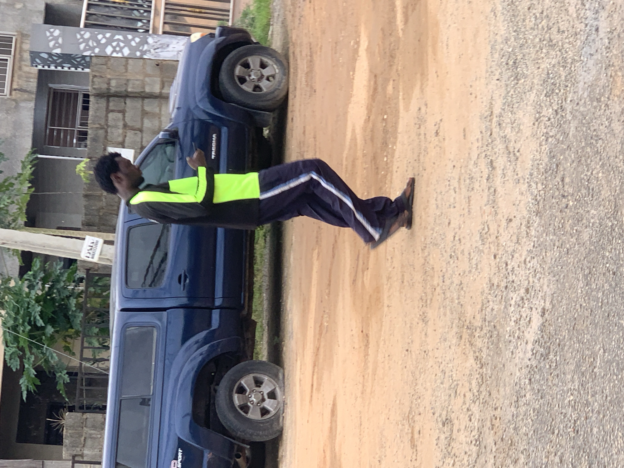Morning street activity on a quiet road in Abuja