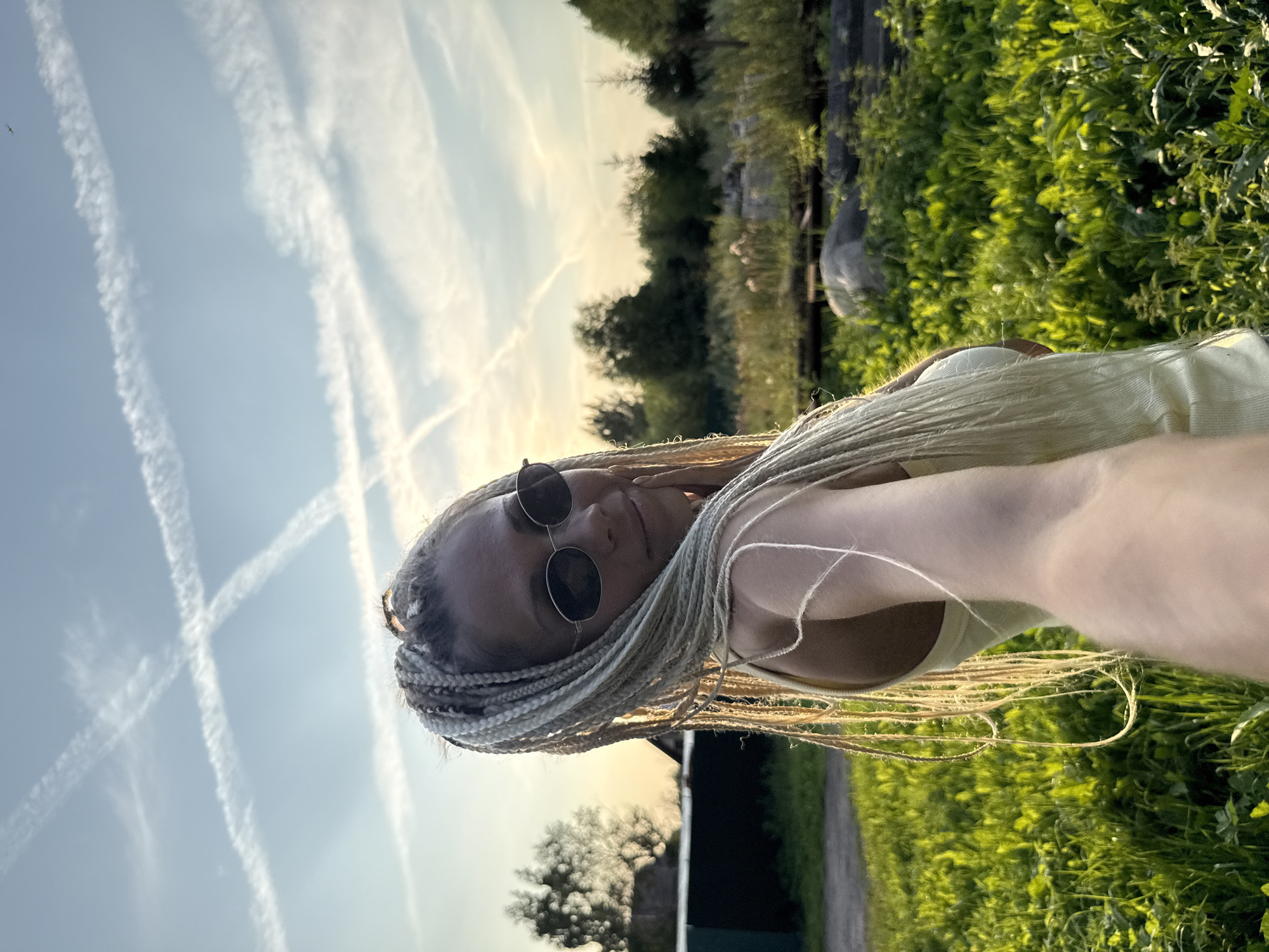 Lazy summer afternoon in a Russian field, dandelions and golden hour
