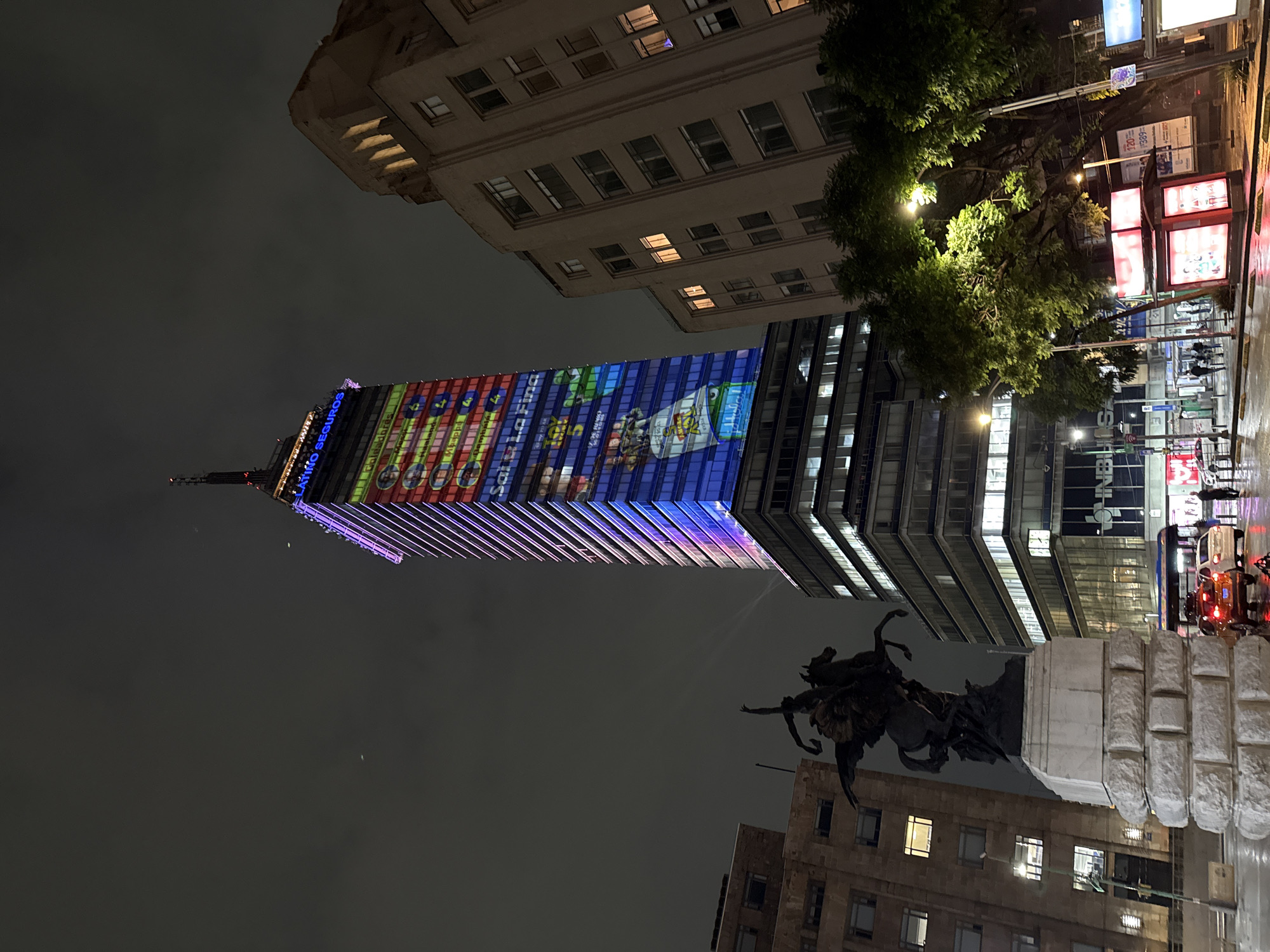 Mexico City lit up at night during World Cup festivities