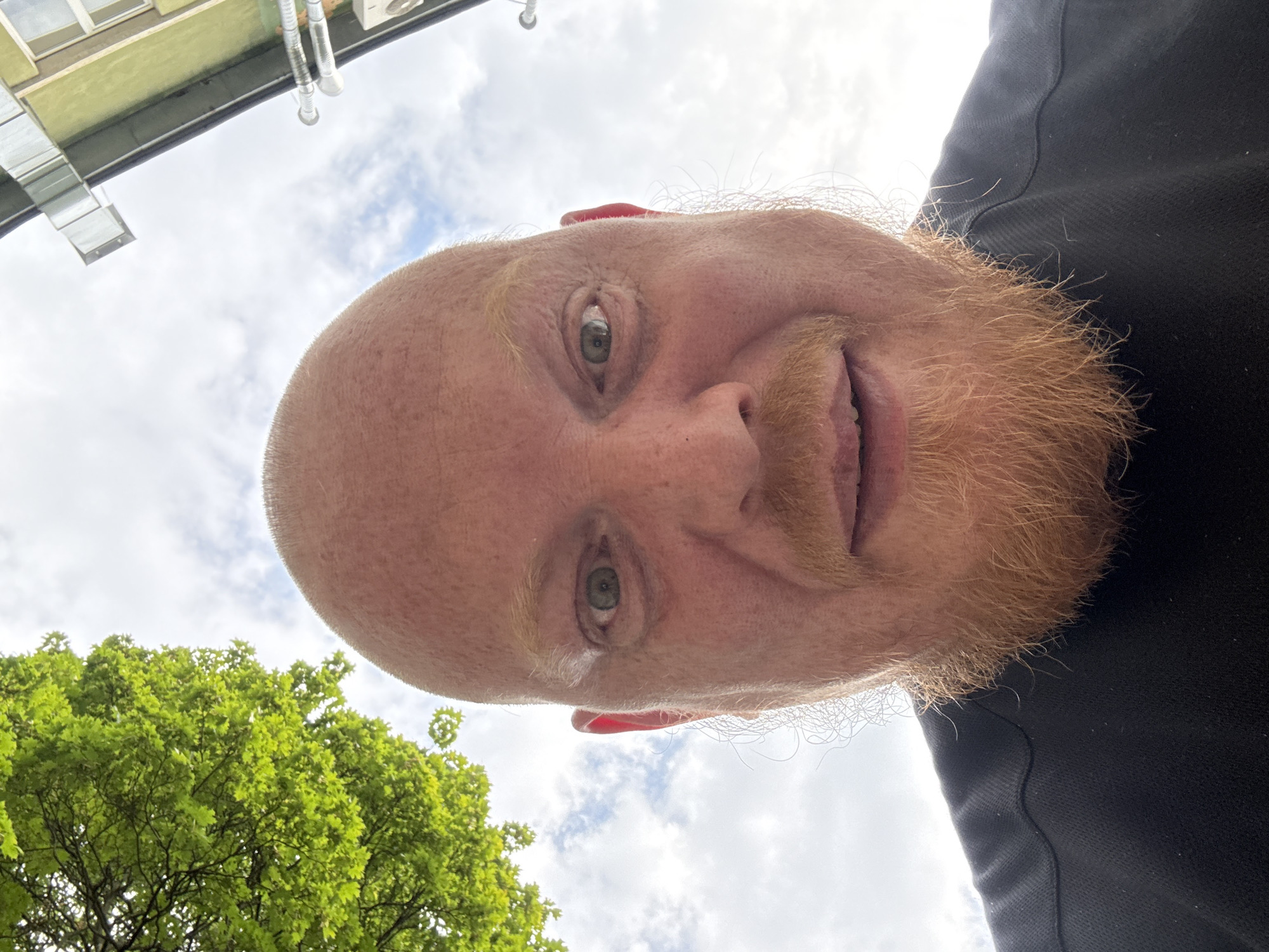 Selfie and street scene on a Saint Petersburg morning