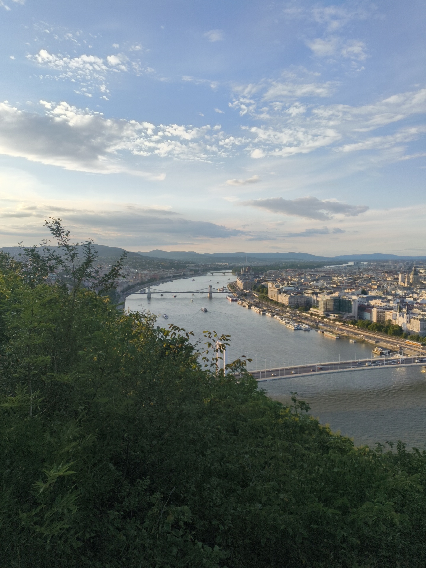 Budapest sunset captured from multiple elevated viewpoints during golden hour