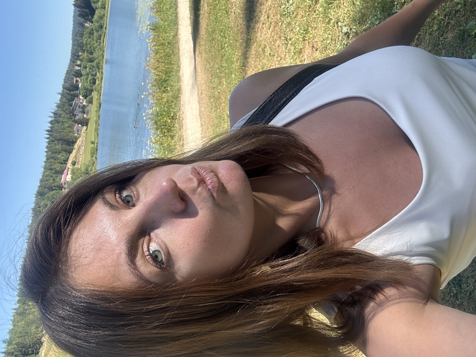 Sunny morning at a lakeside spot in Lamoura, France