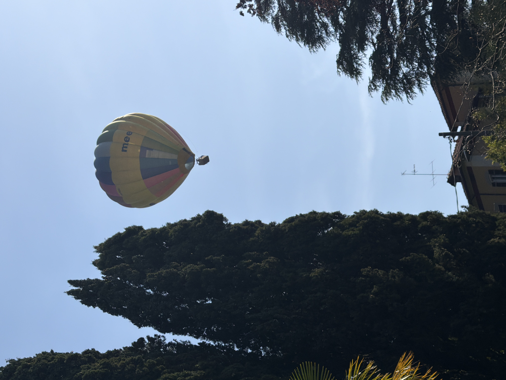Hot air balloon spotted over Penzano, Italy village
