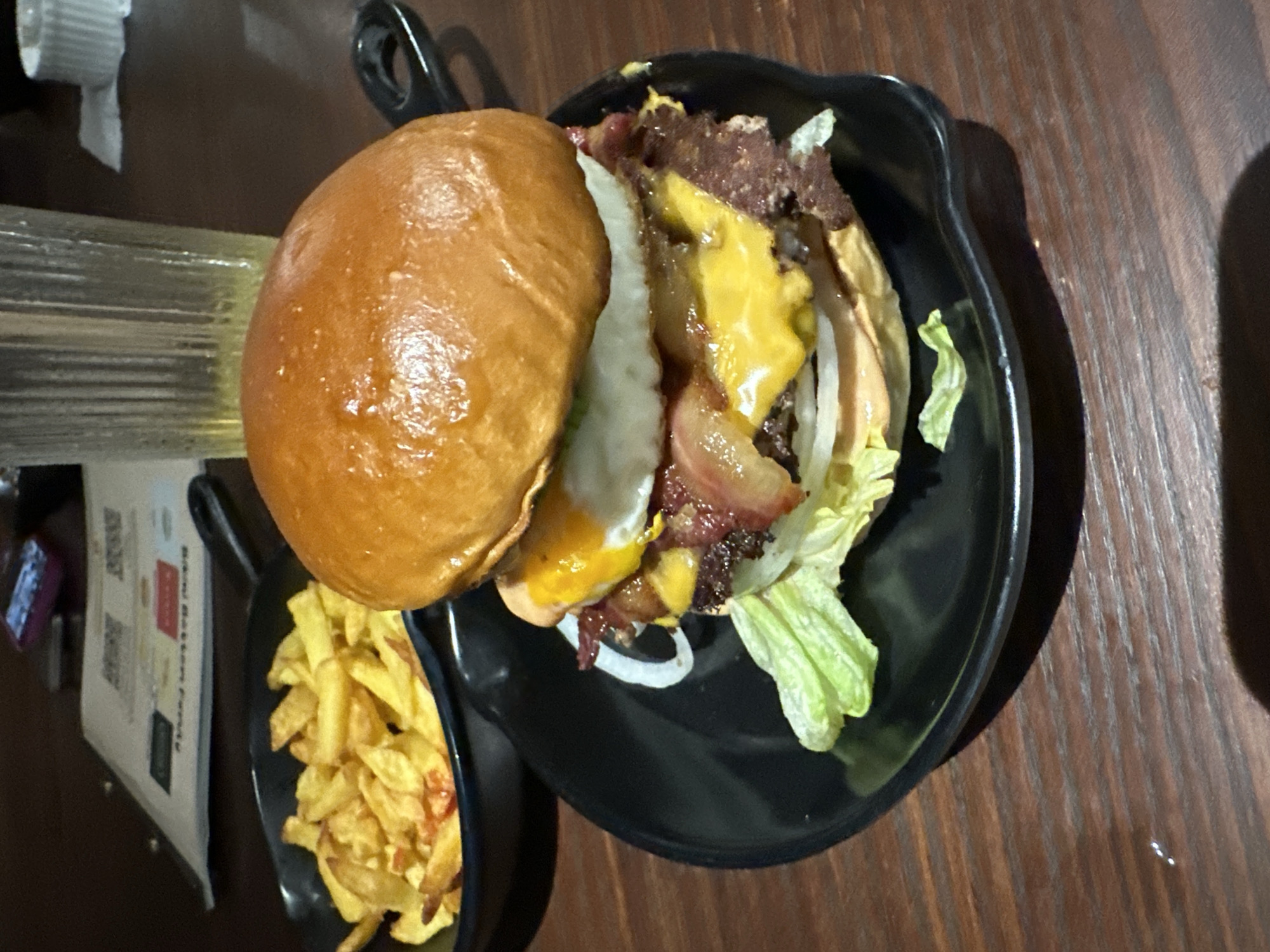 Loaded hamburger and fries served in Đà Nẵng