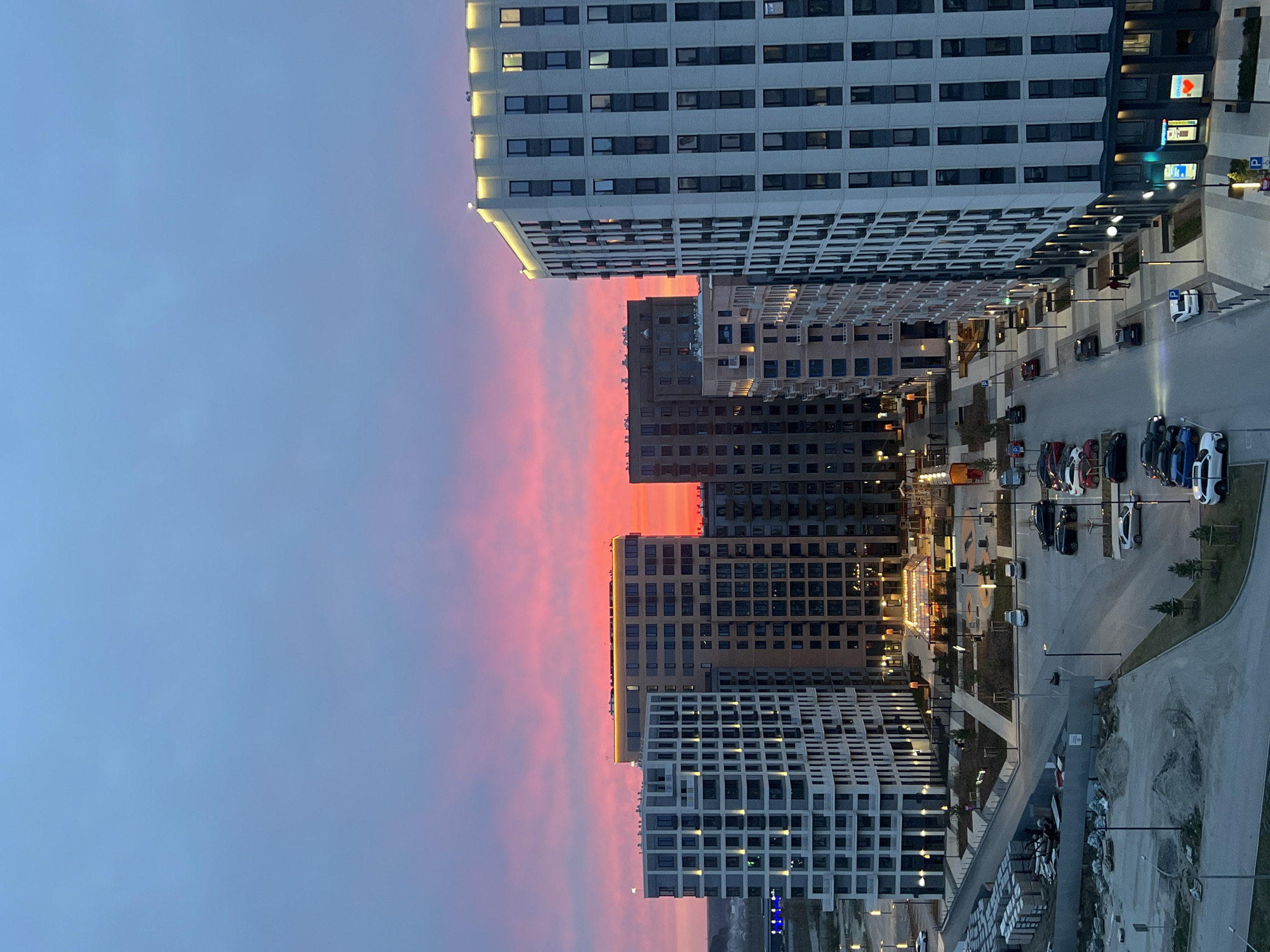 Urban sunrise/sunset scene documented by witness April 30