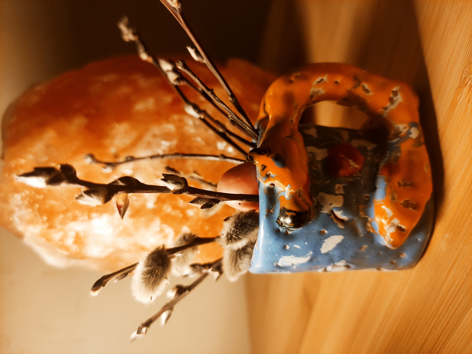 Artist documents handmade crafts and cooking in home studio