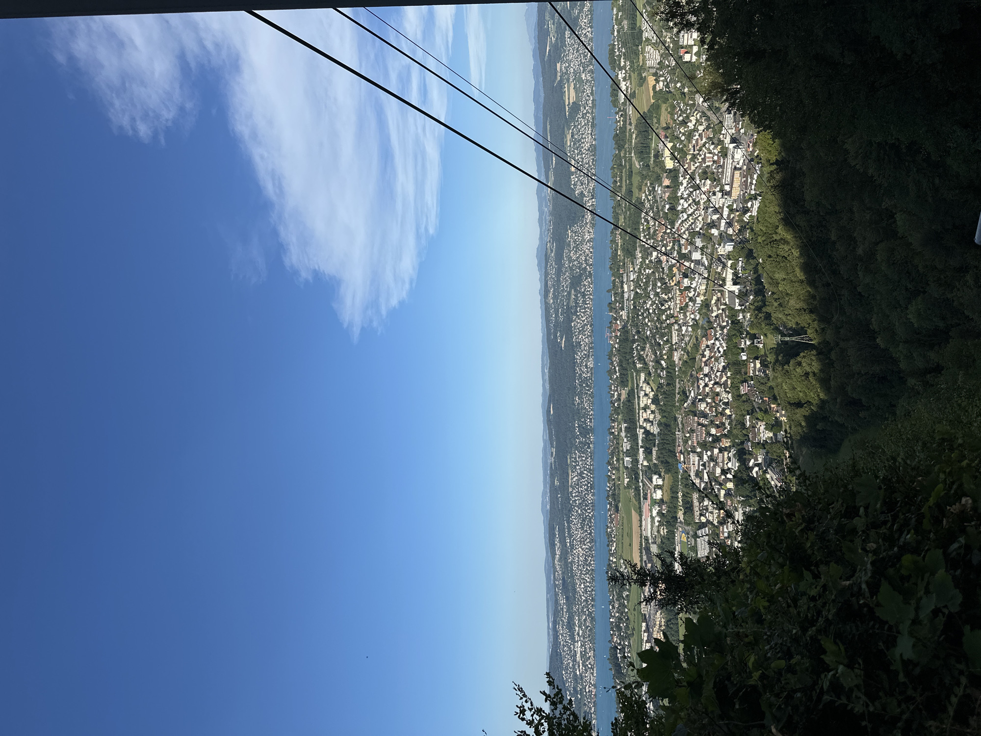 Felsenegg hilltop views over Lake Zurich on a clear afternoon