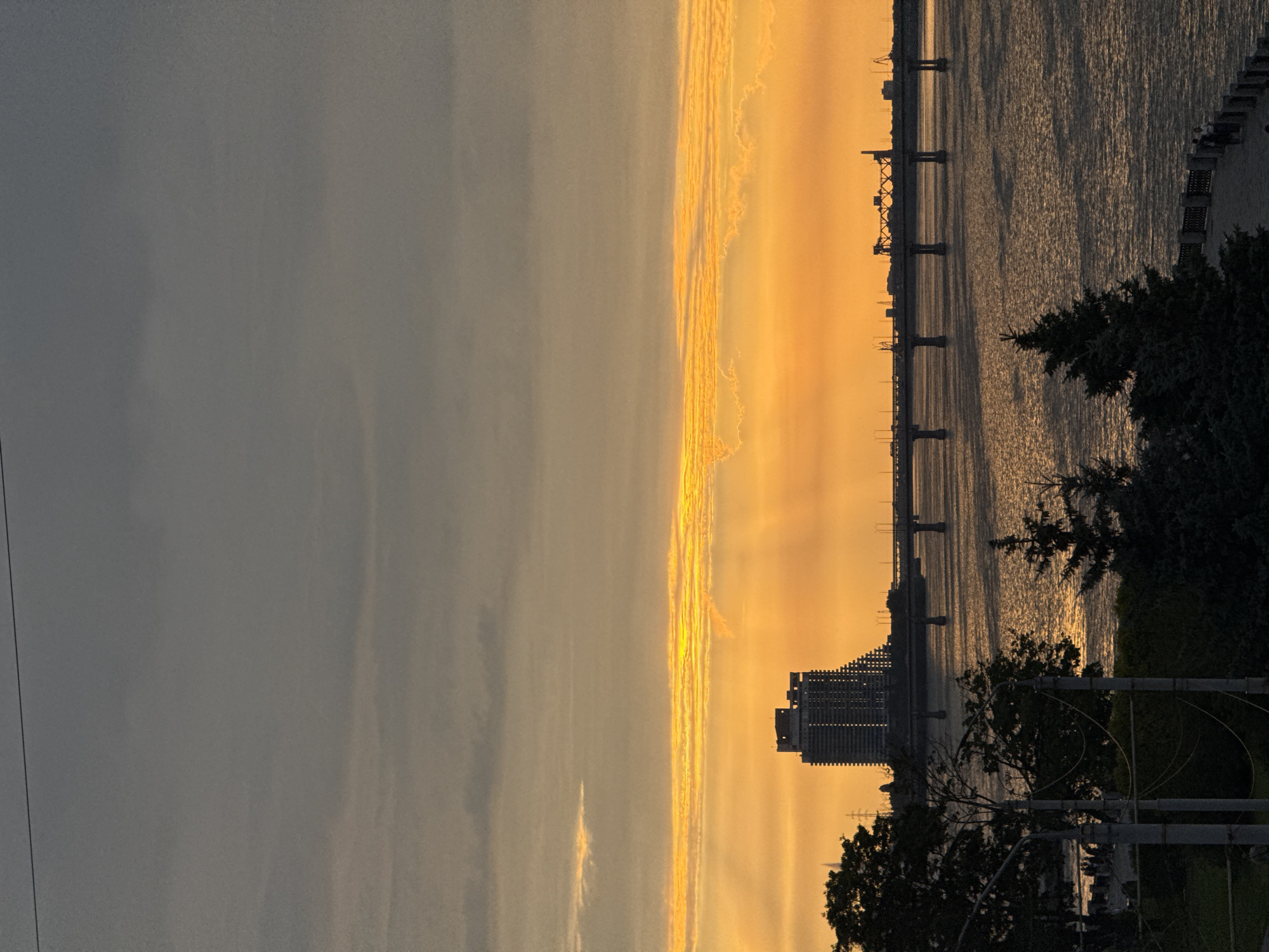 Sunset along the Dnipro River embankment, July 2026