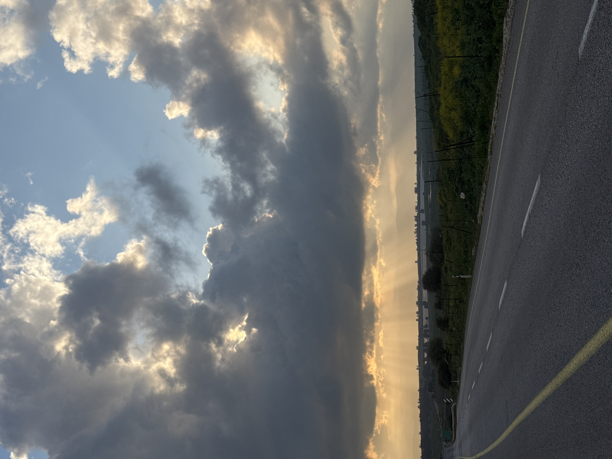 Roadside picnic documented in Golan Heights under gathering clouds