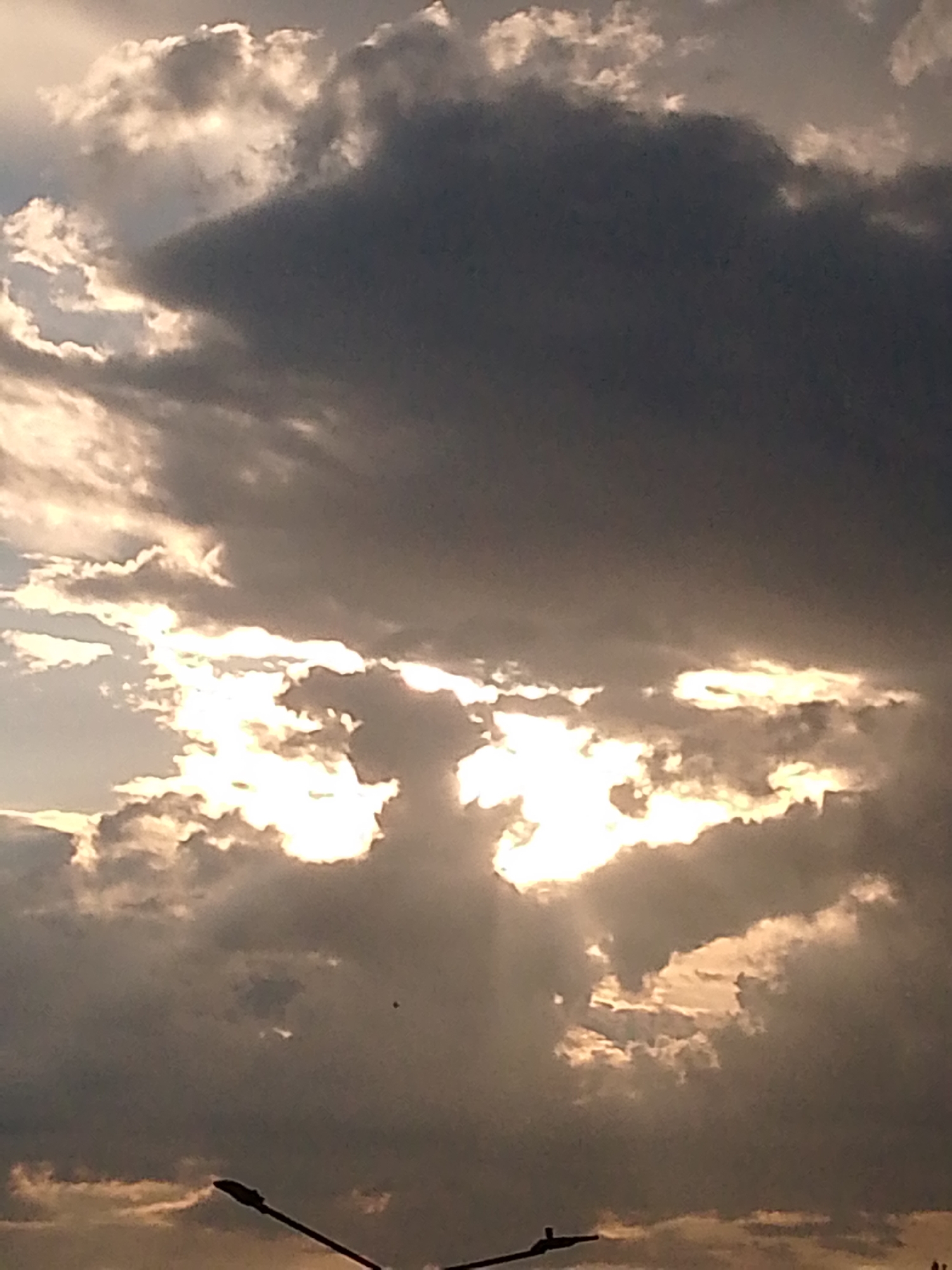Stormy skies and sunset light over Astana, Kazakhstan