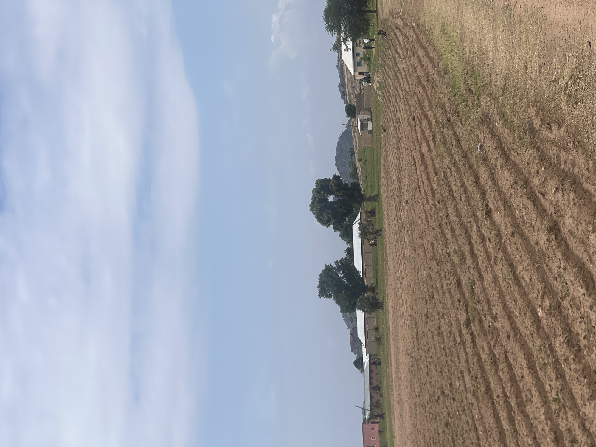 Rural farmland and dirt paths in Yali, Nigeria