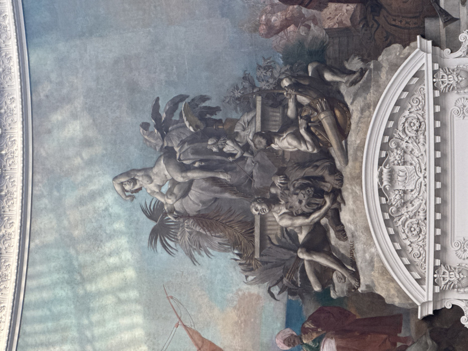 Tourists explore Paris's Bourse de Commerce museum dome