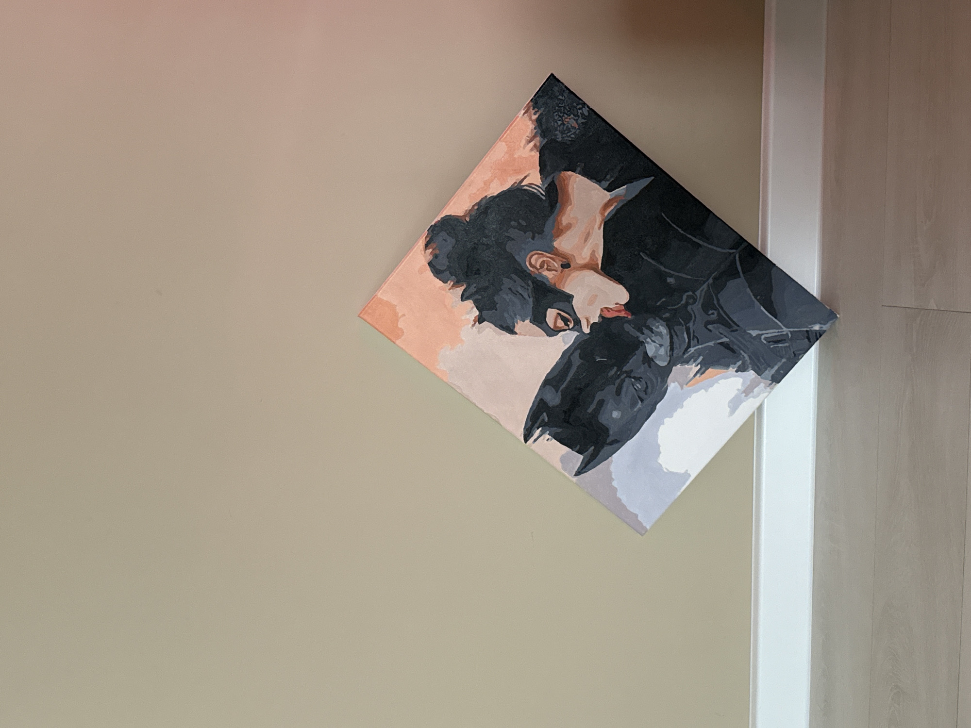 Domestic still life scenes and Batman artwork captured indoors