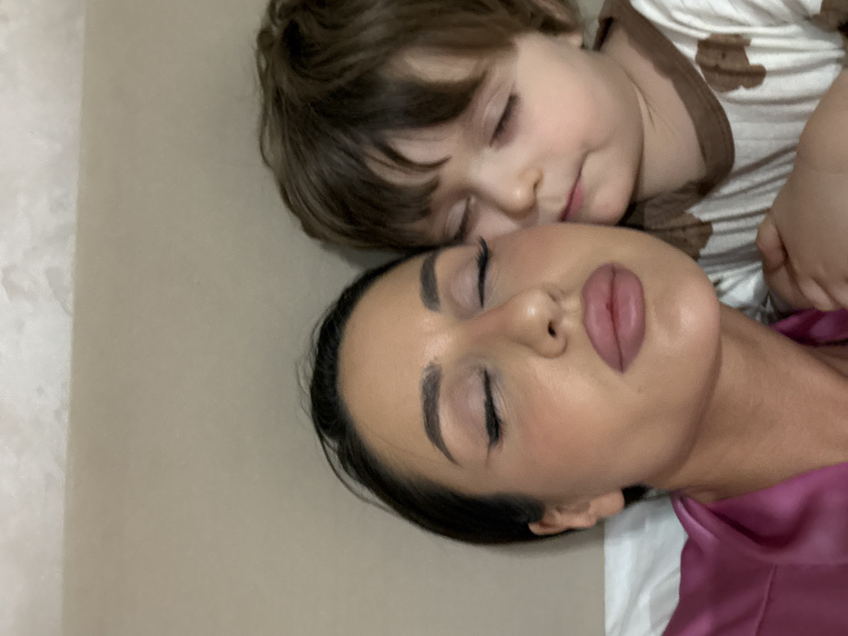 Mother and child share quiet domestic moments in Khimki