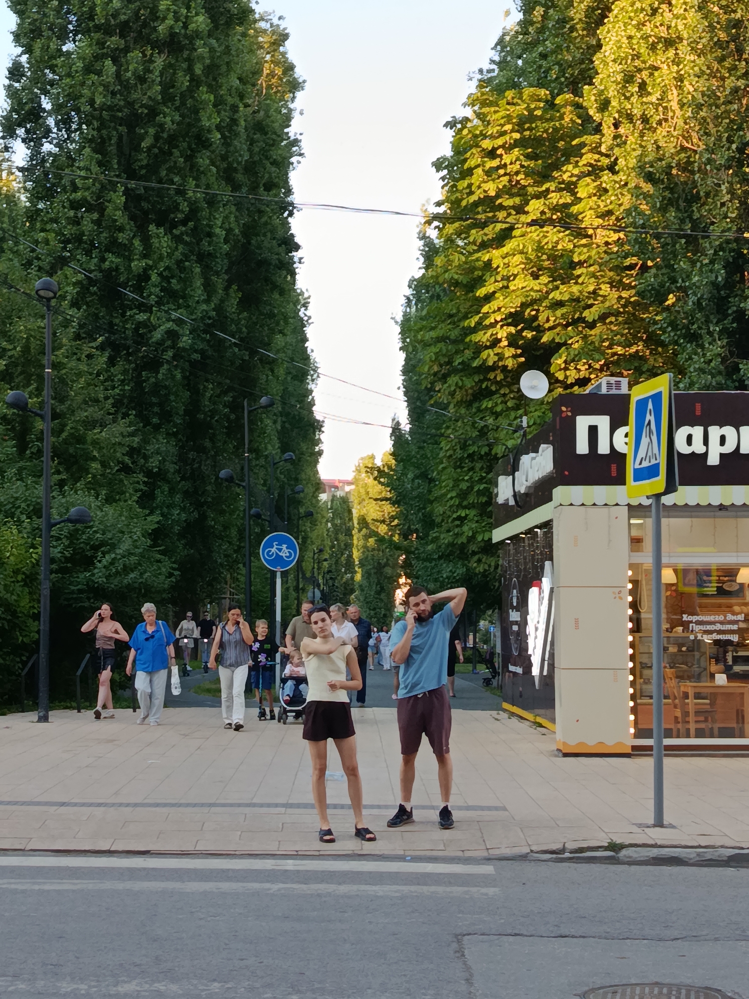 Afternoon street life in a Saratov residential district