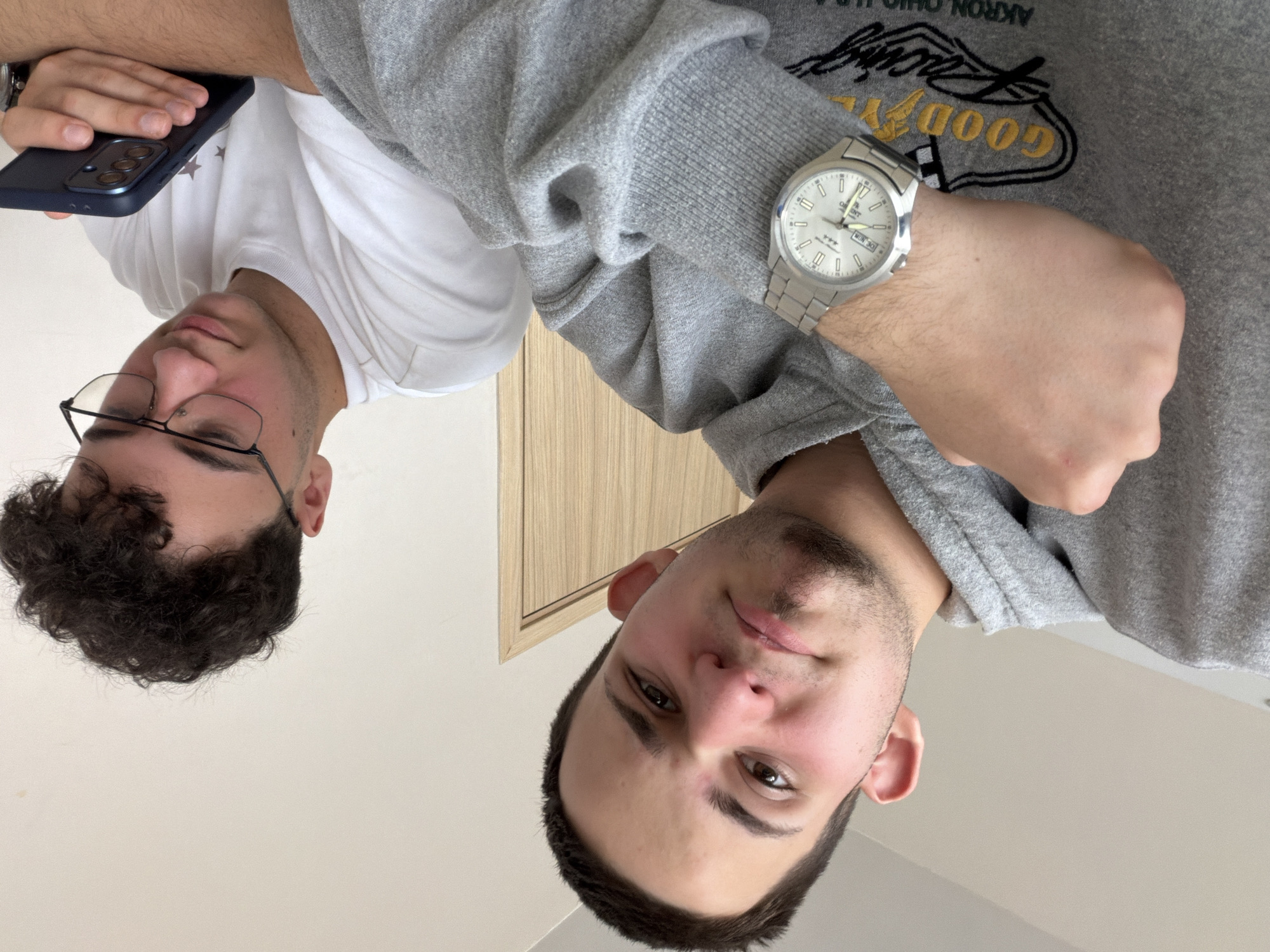 Two men photographed in Sofia hospital hallway