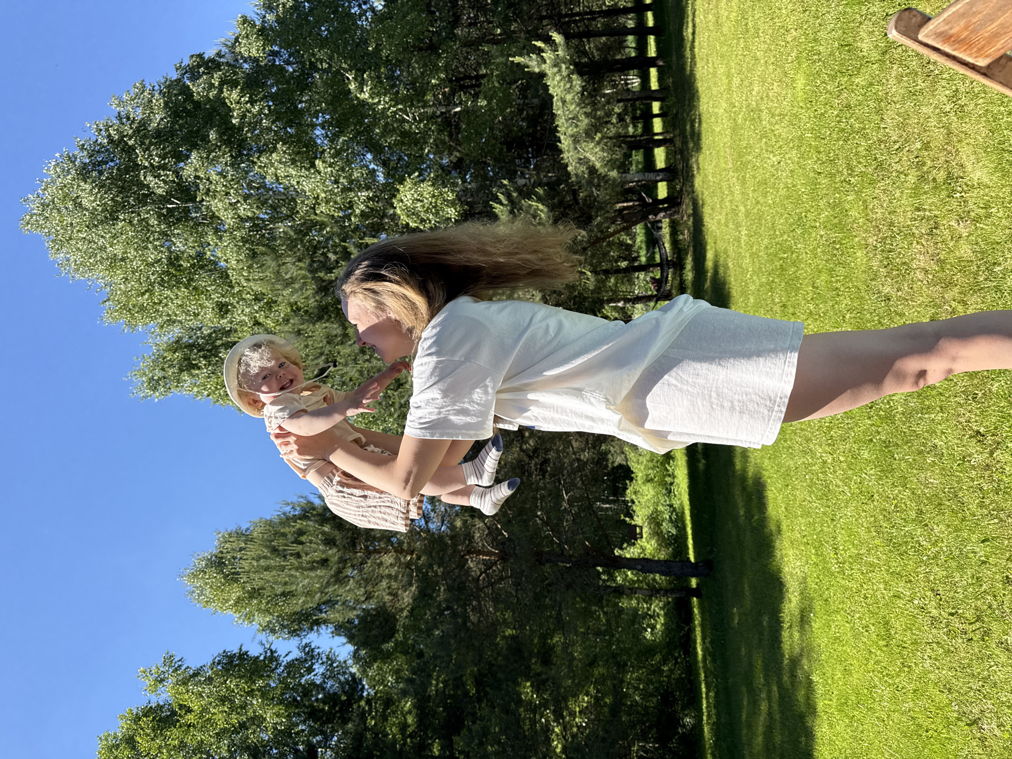 Family enjoys sunny morning activities in Копнино, Russia