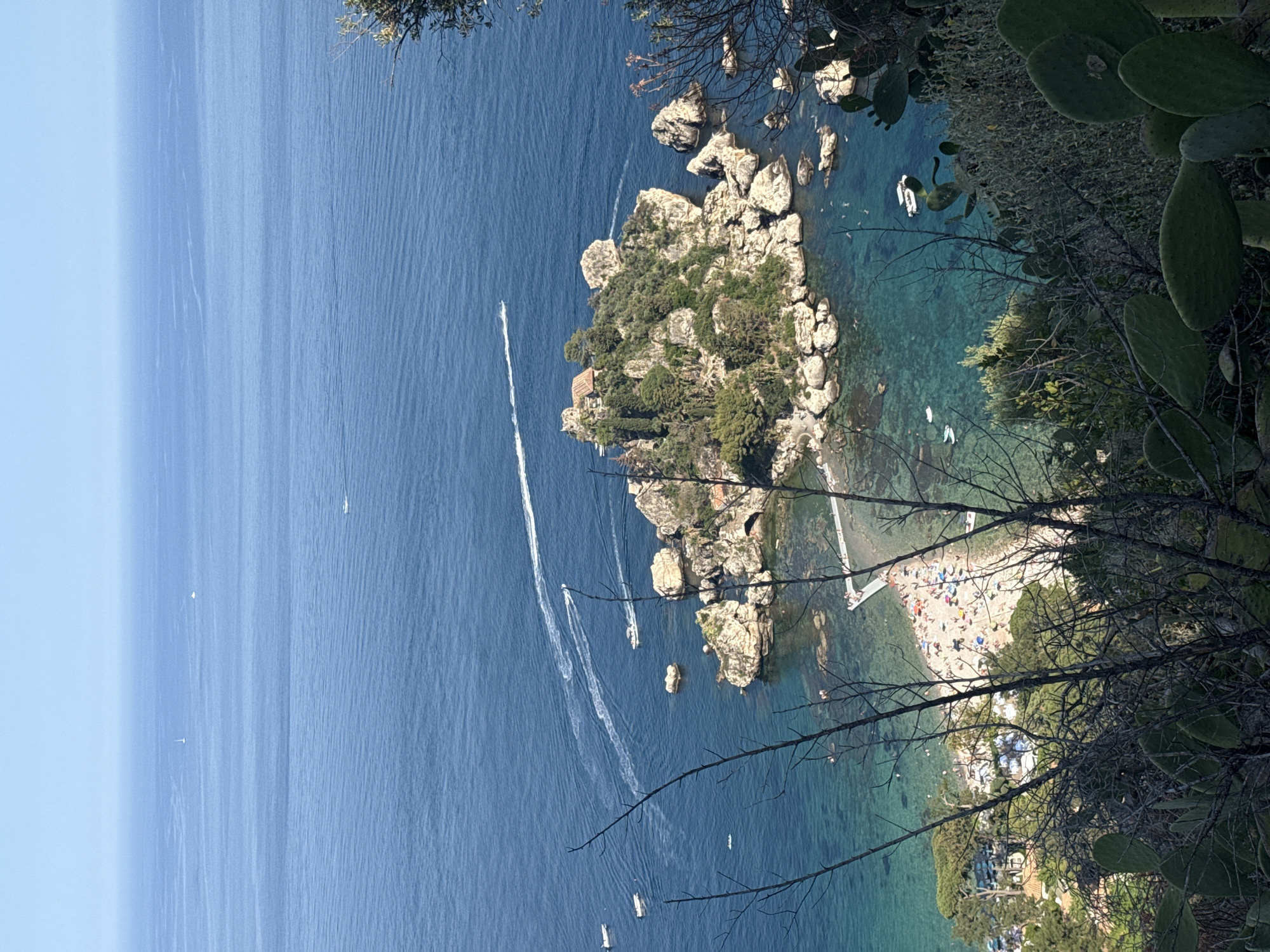 Tourist documents wildlife and coastal views in Taormina, Sicily