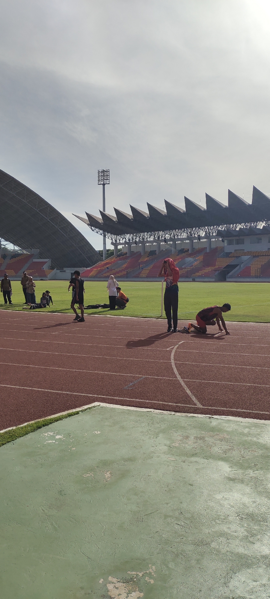 Track and field racing at Banda Aceh's Harapan Bangsa Stadium