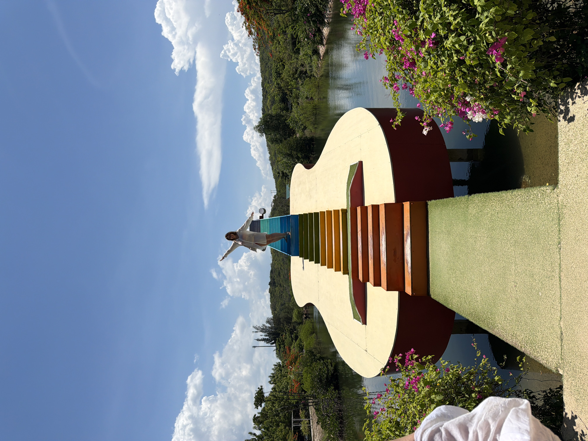 Morning stroll through a garden park in Hoa Thang, Vietnam