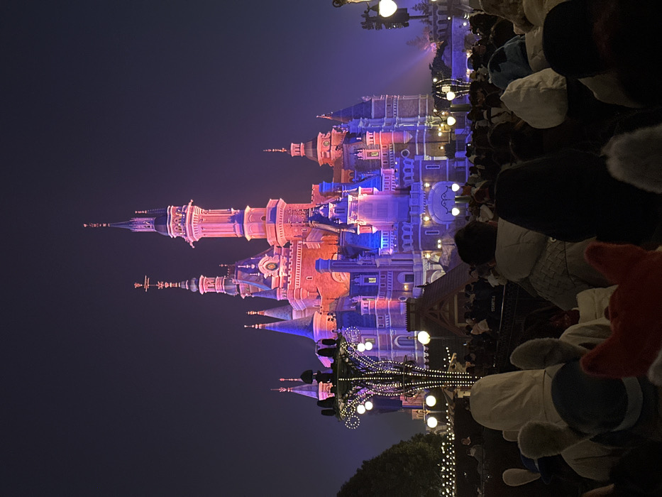 Fireworks light show illuminates Shanghai Disneyland castle at night