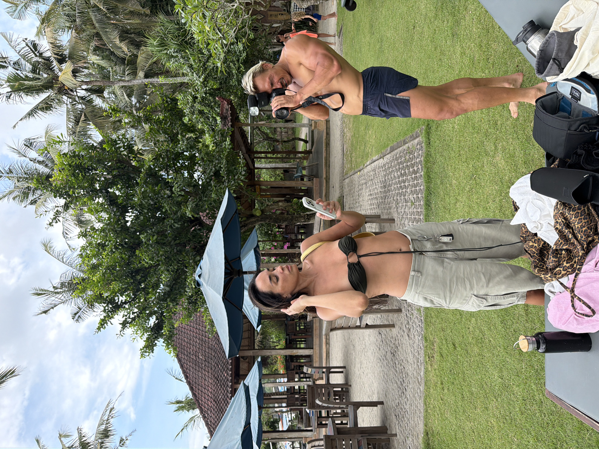 Beach photography session and collecting activities in Karangasem, Indonesia