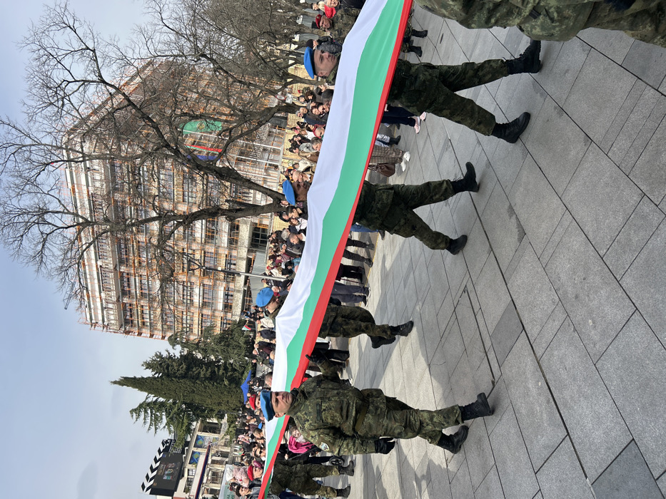Military procession with Bulgarian flag held in Stara Zagora