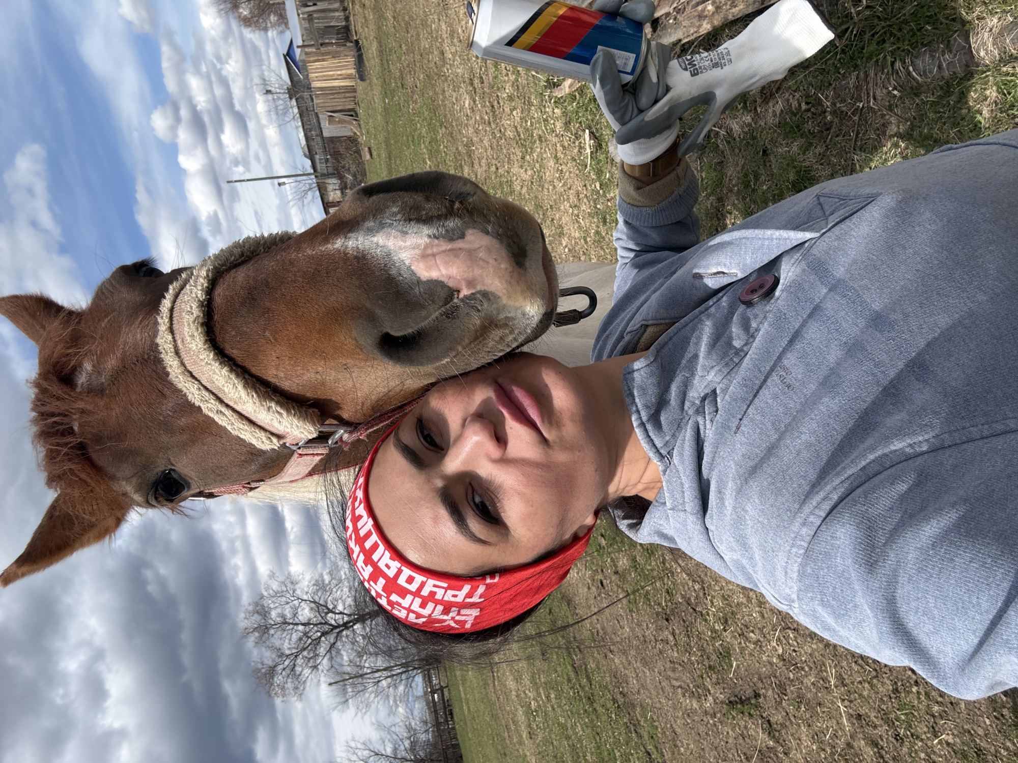 Woman documents horse interactions, yard work in rural Russia