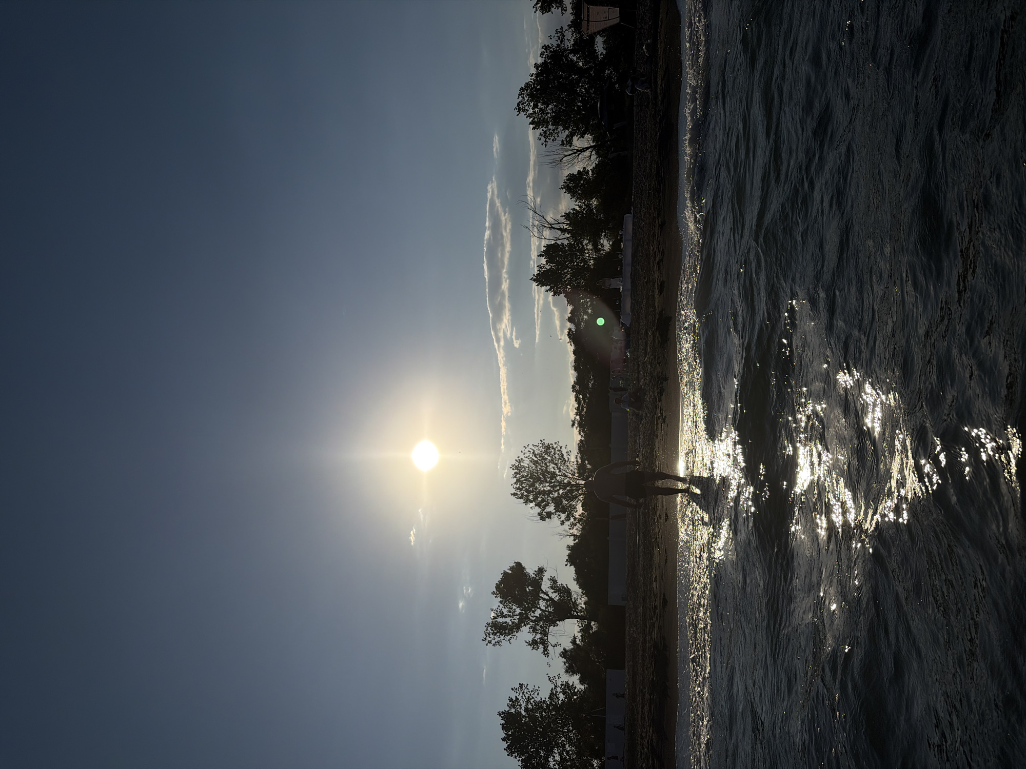 Black Sea beach in Burgas: sunset swim and beachside table setup