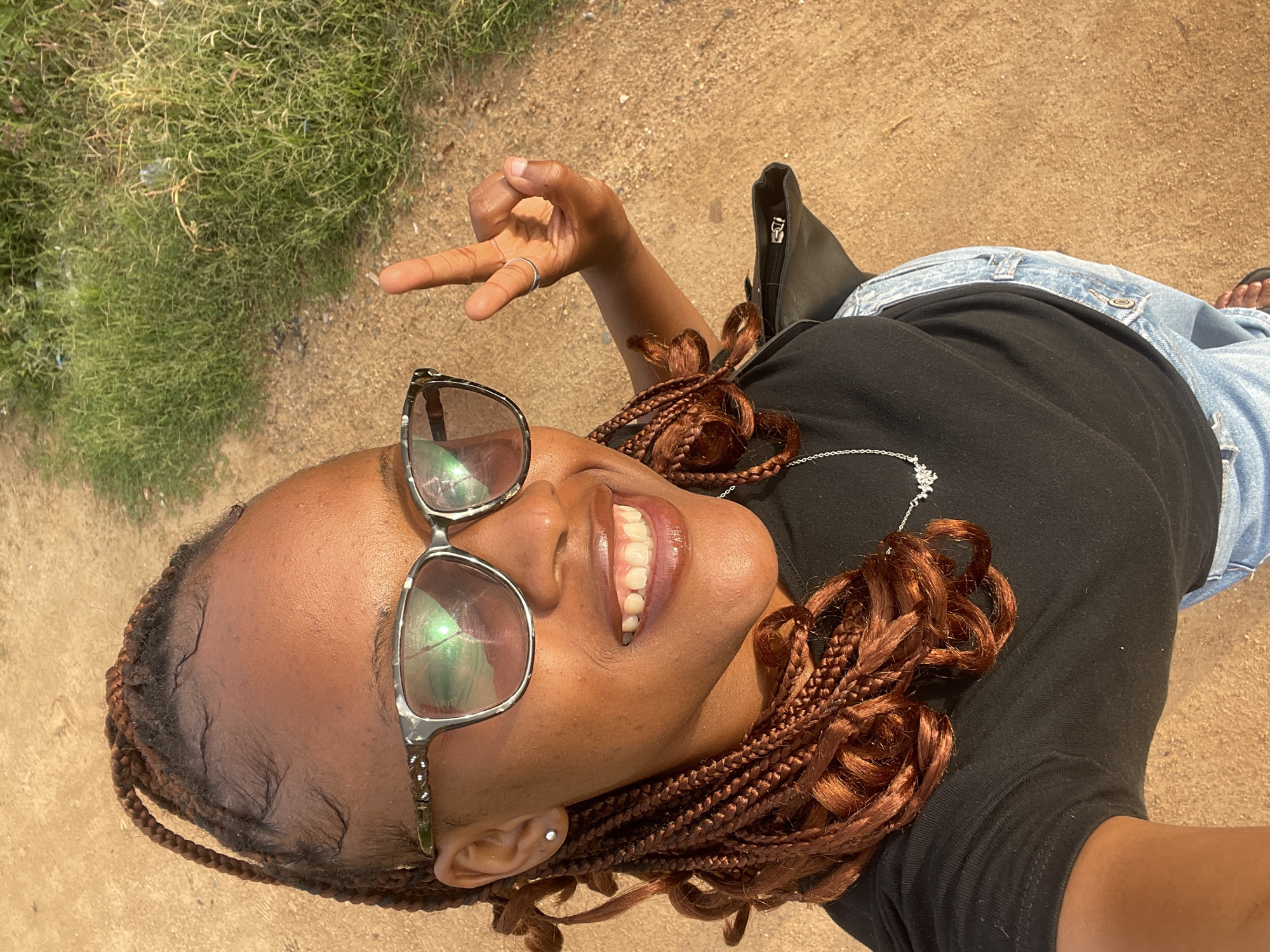 Selfie session on a dirt path in Jos, Nigeria