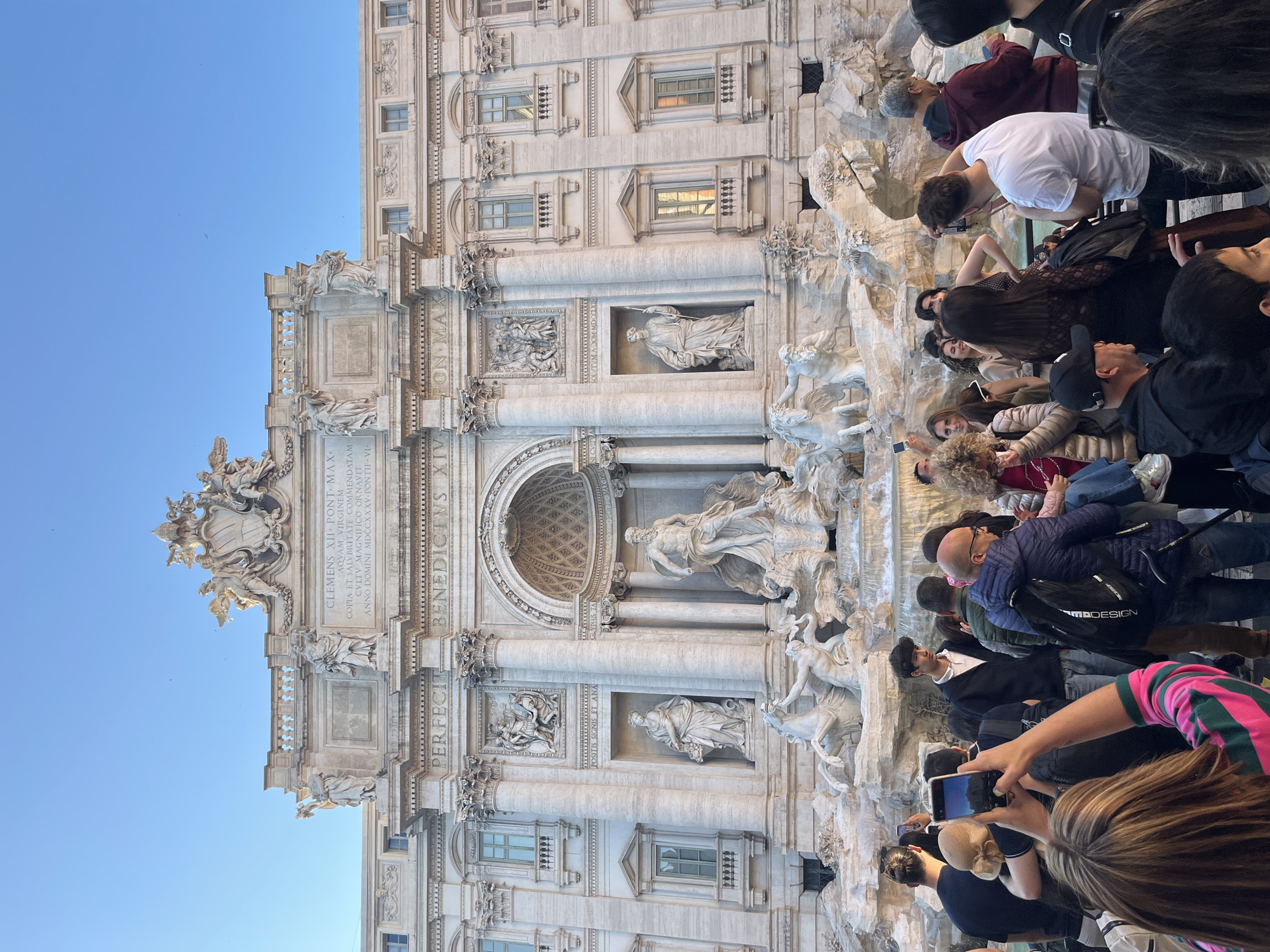 Crowds gather at Rome's iconic Trevi Fountain