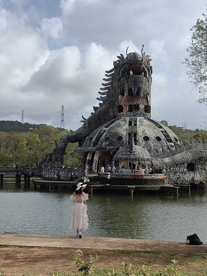 Tourists visit abandoned dragon-themed water park in Hue, Vietnam