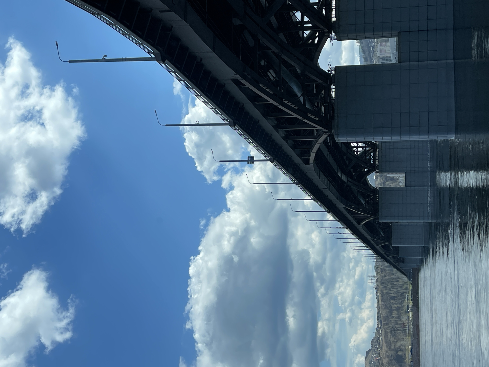 Bridge view captured from below in Krasnoyarsk, Russia