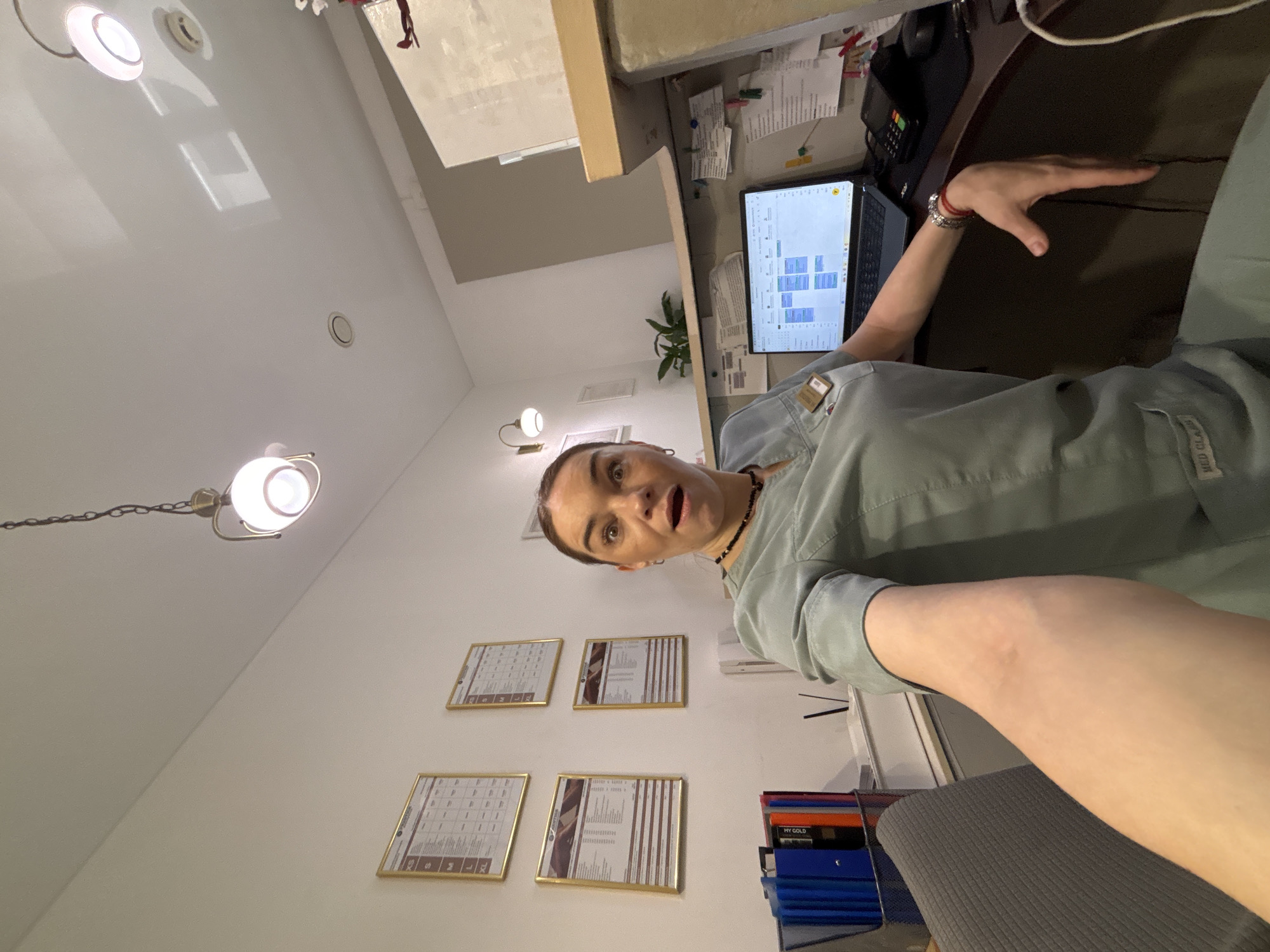 Beauty salon worker Anna documented during morning shift