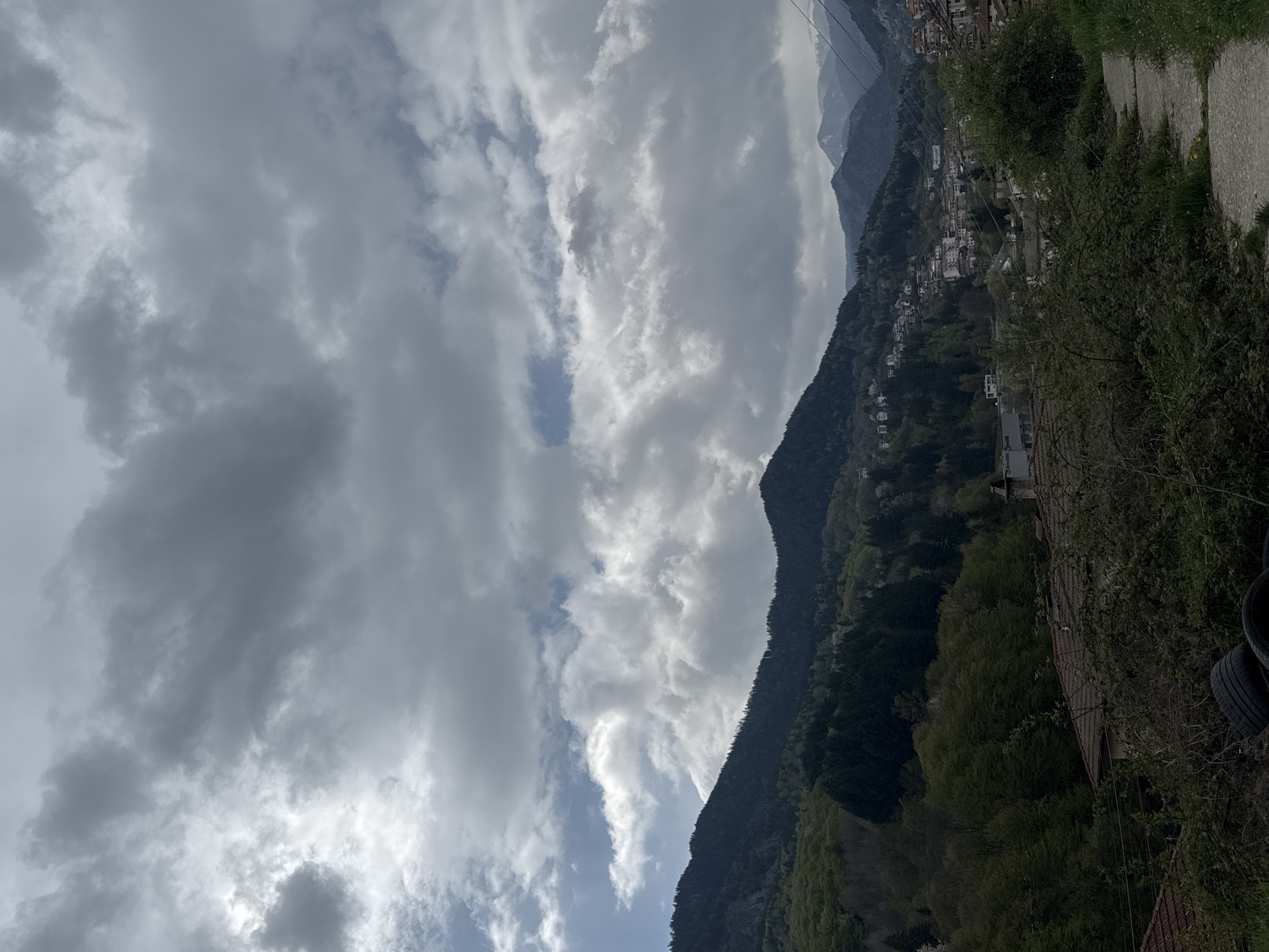 Cloudy day documented across mountain town of Smolyan, Bulgaria