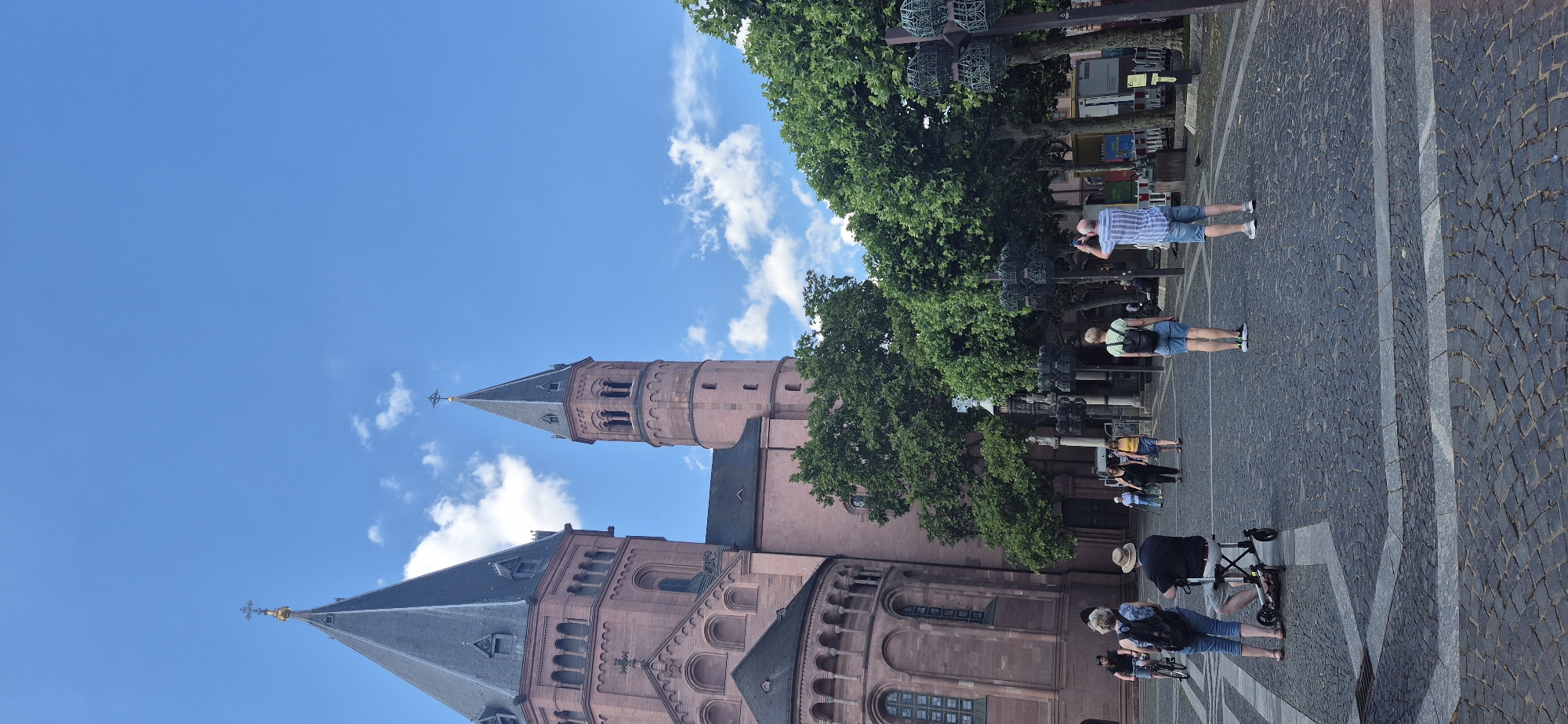 Mainz Cathedral and city center on a clear summer morning