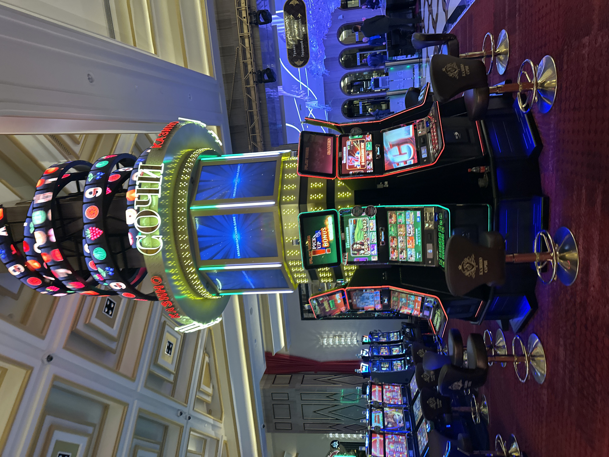 Evening documentation of Casino Sochi gaming floor and amenities