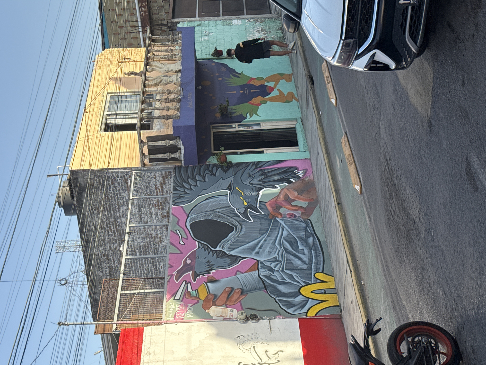 Evening walk documented street art and cafés in Cholula