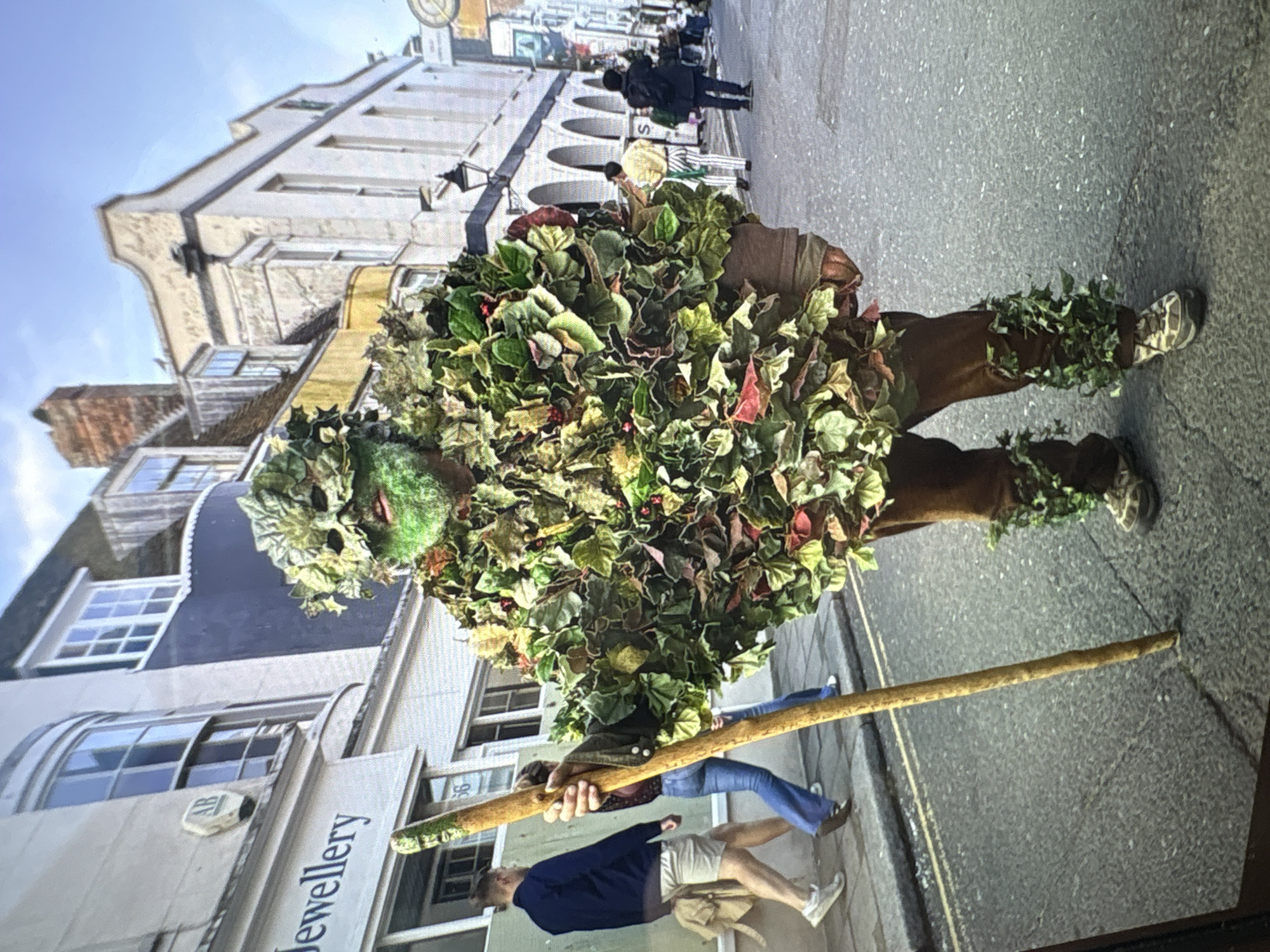 Green Man costume spotted on St Leonards street