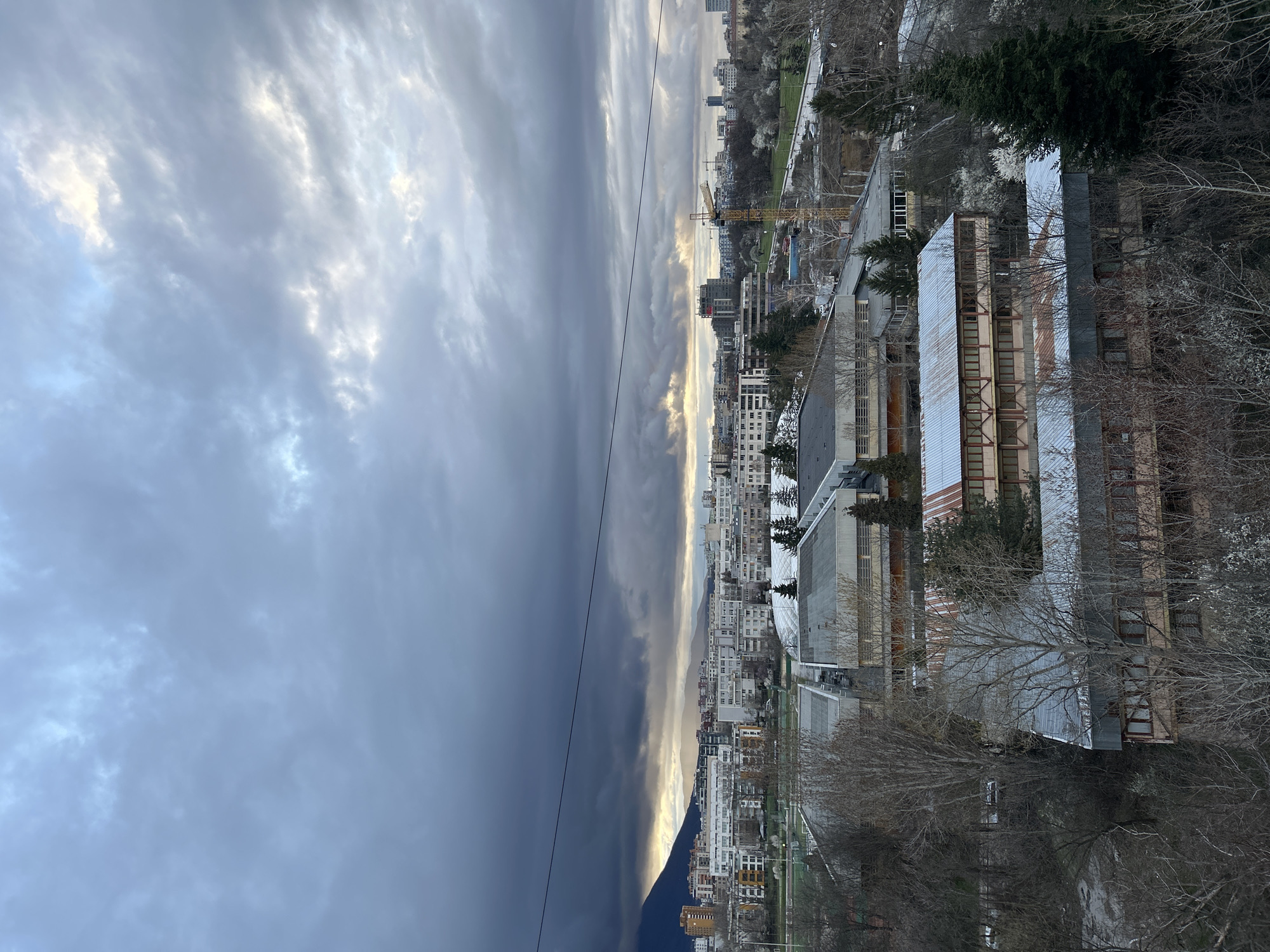 Dramatic sky photographed over Sofia cityscape from elevated viewpoint