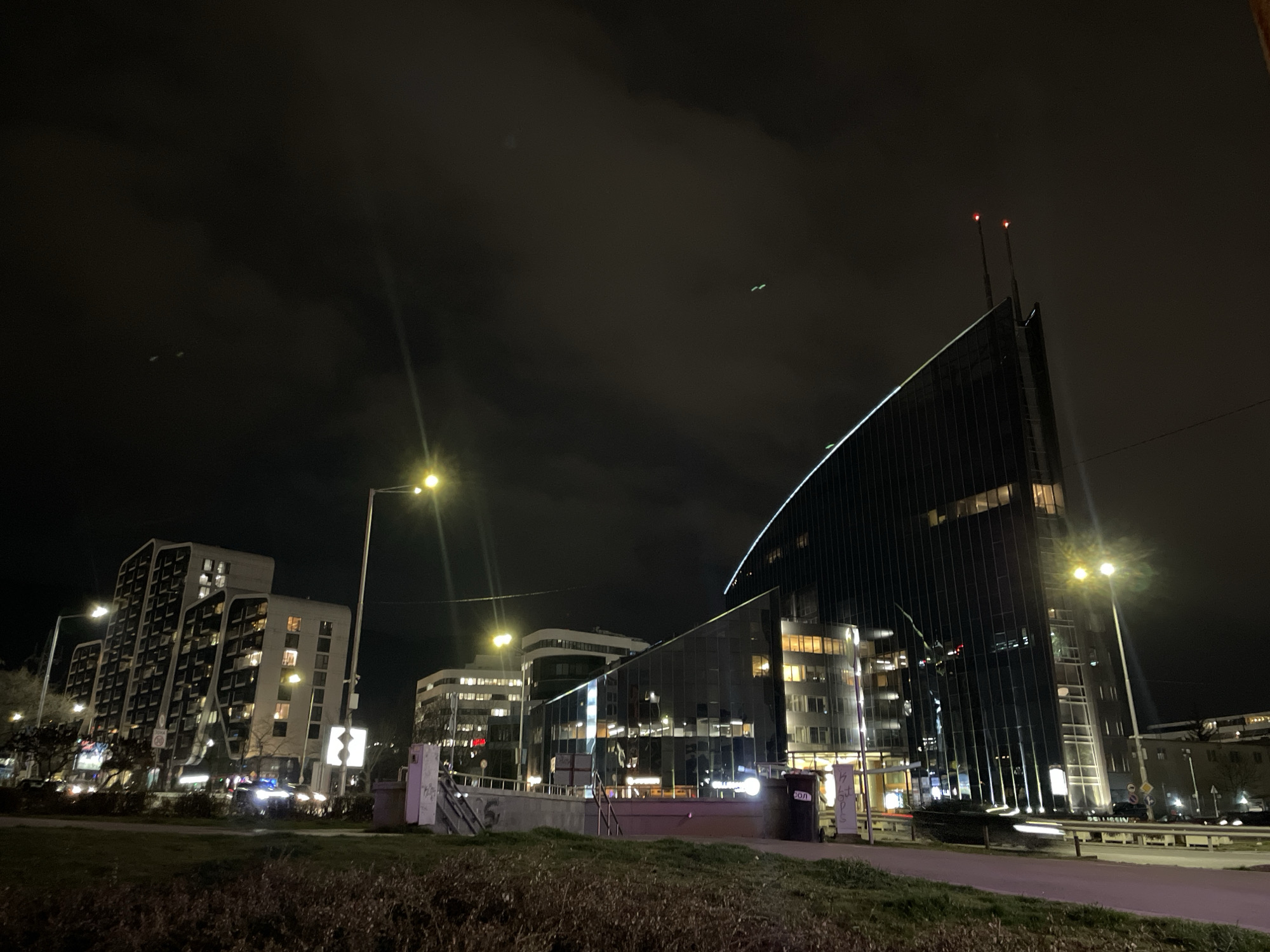 Hospital scenes and nighttime skyline documented in Sofia