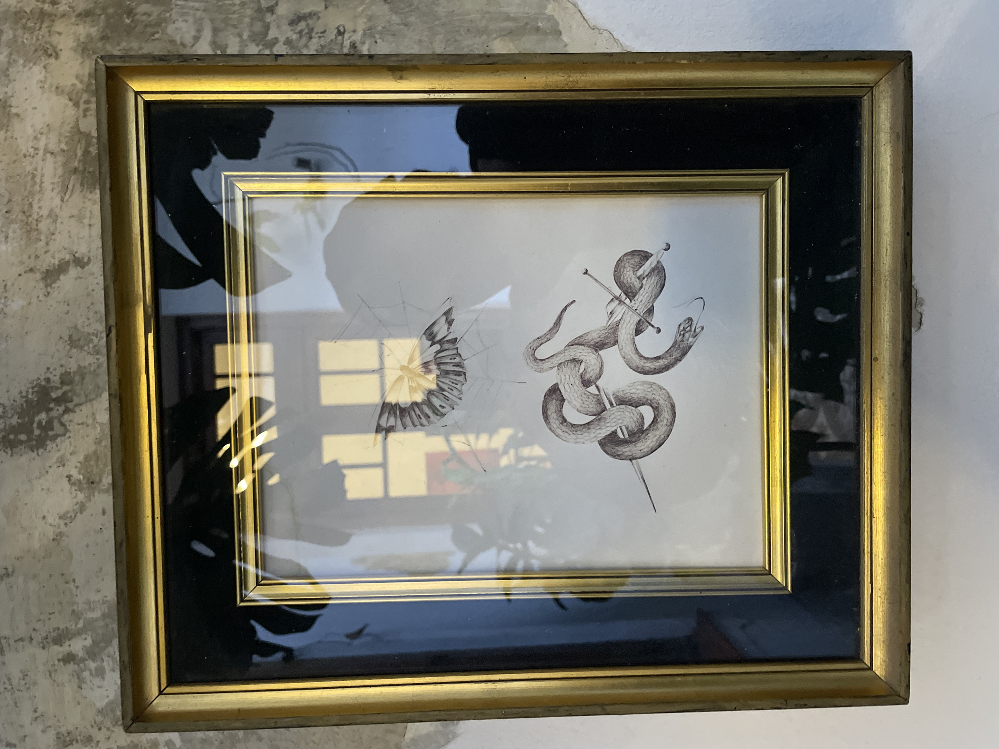 Person documents art, objects, takes selfie in Buenos Aires interior