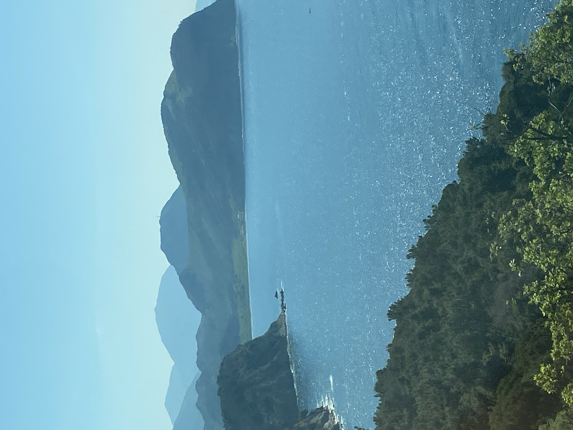 Coastal landscape observed in Mirište, Montenegro showing mountains and sea