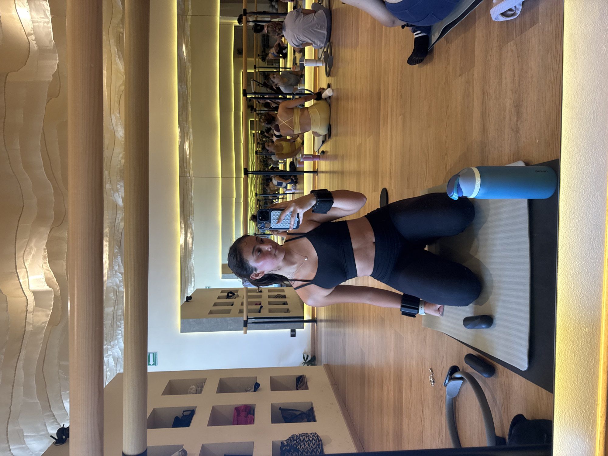 Fitness class with Pilates exercises held in Mexican studio