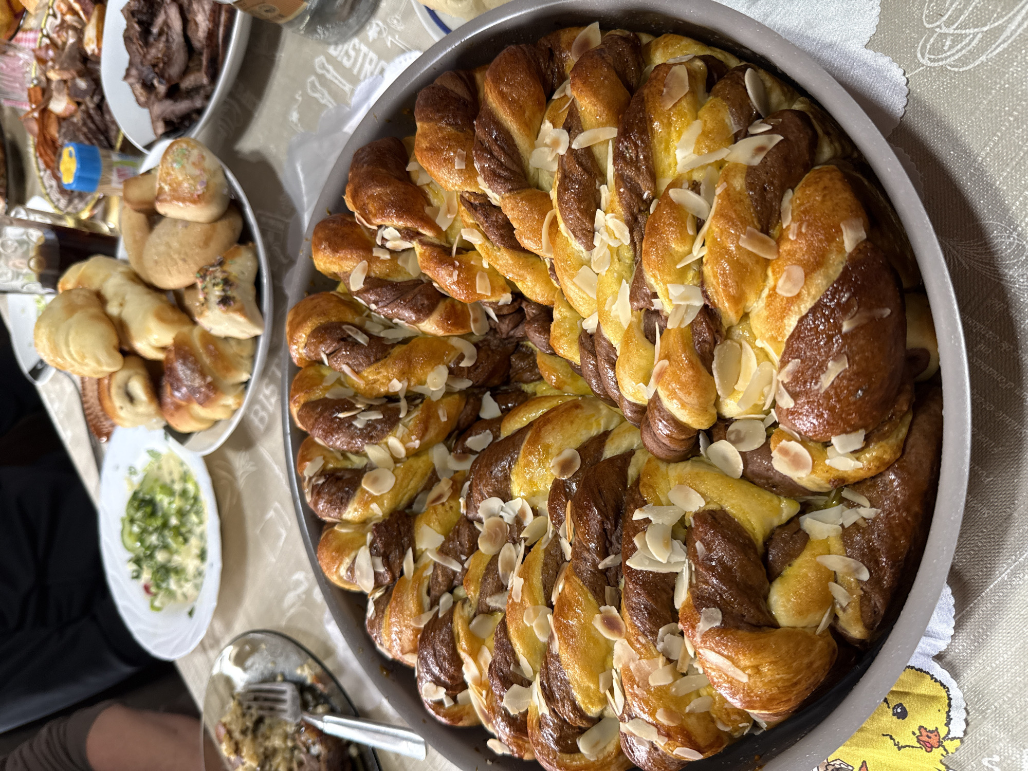 Woman hosts outdoor barbecue gathering in Bulgarian village