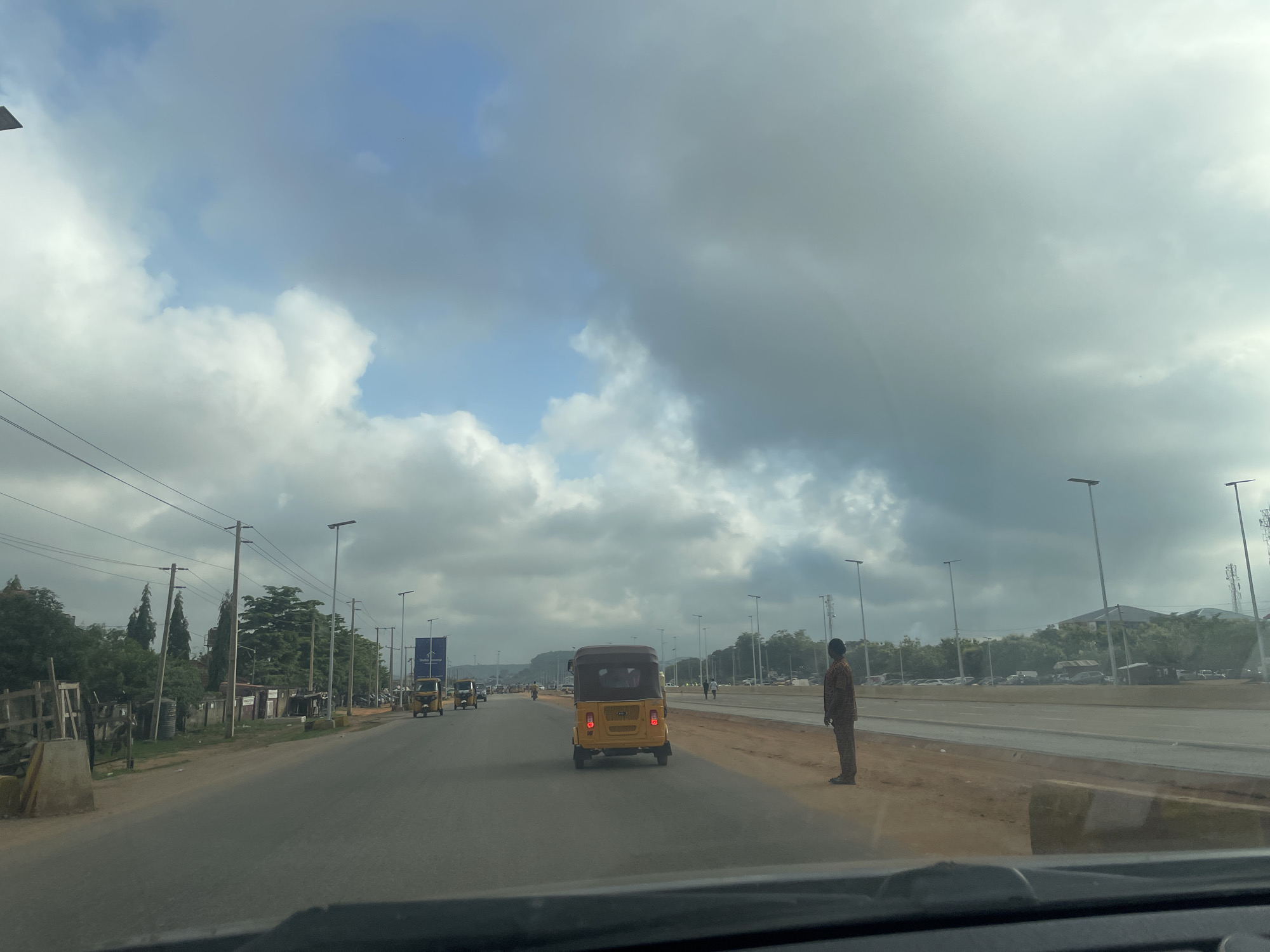 Morning road trip through Abuja's busy multi-lane streets