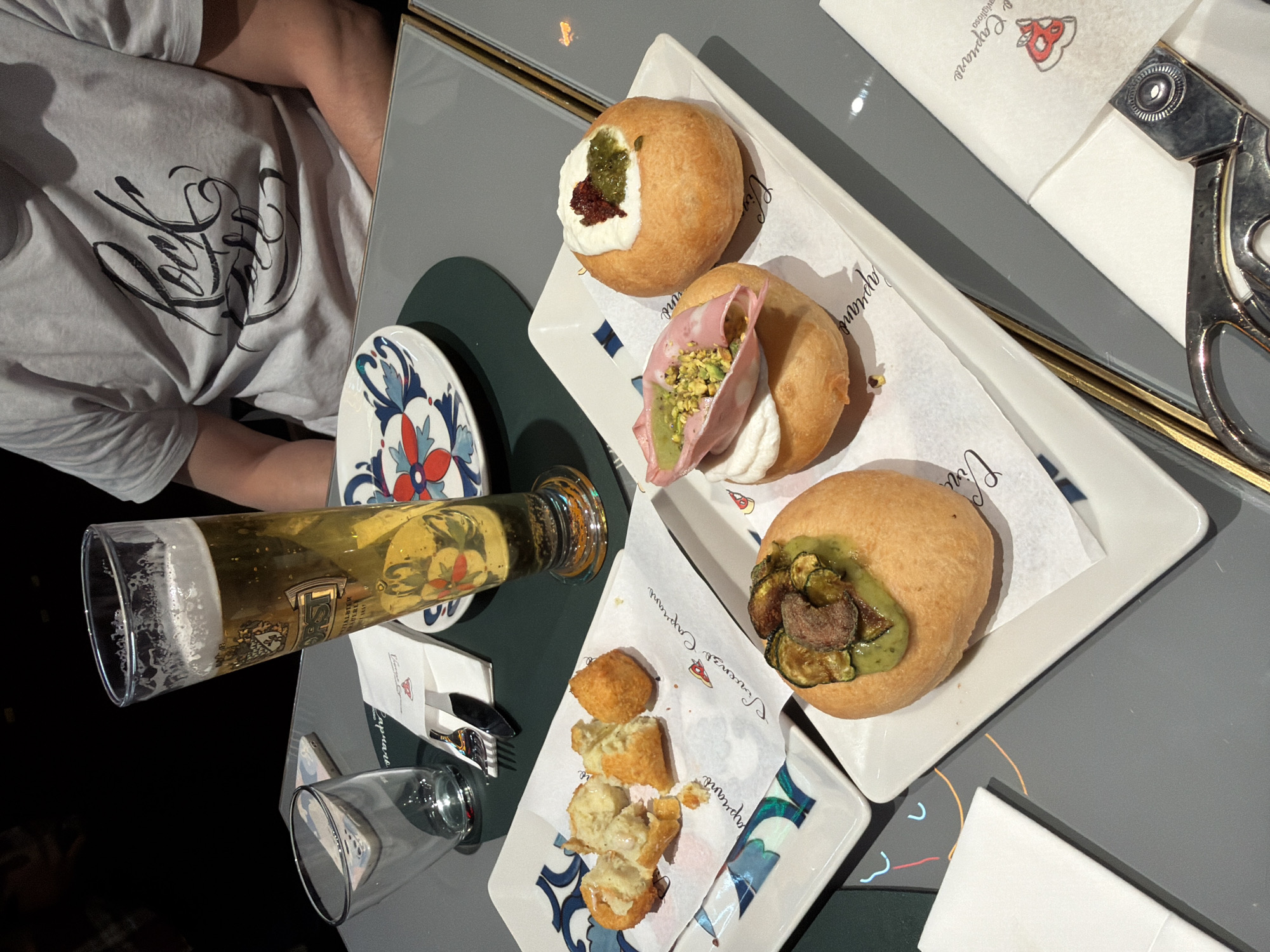 Restaurant table setting documented in Milan